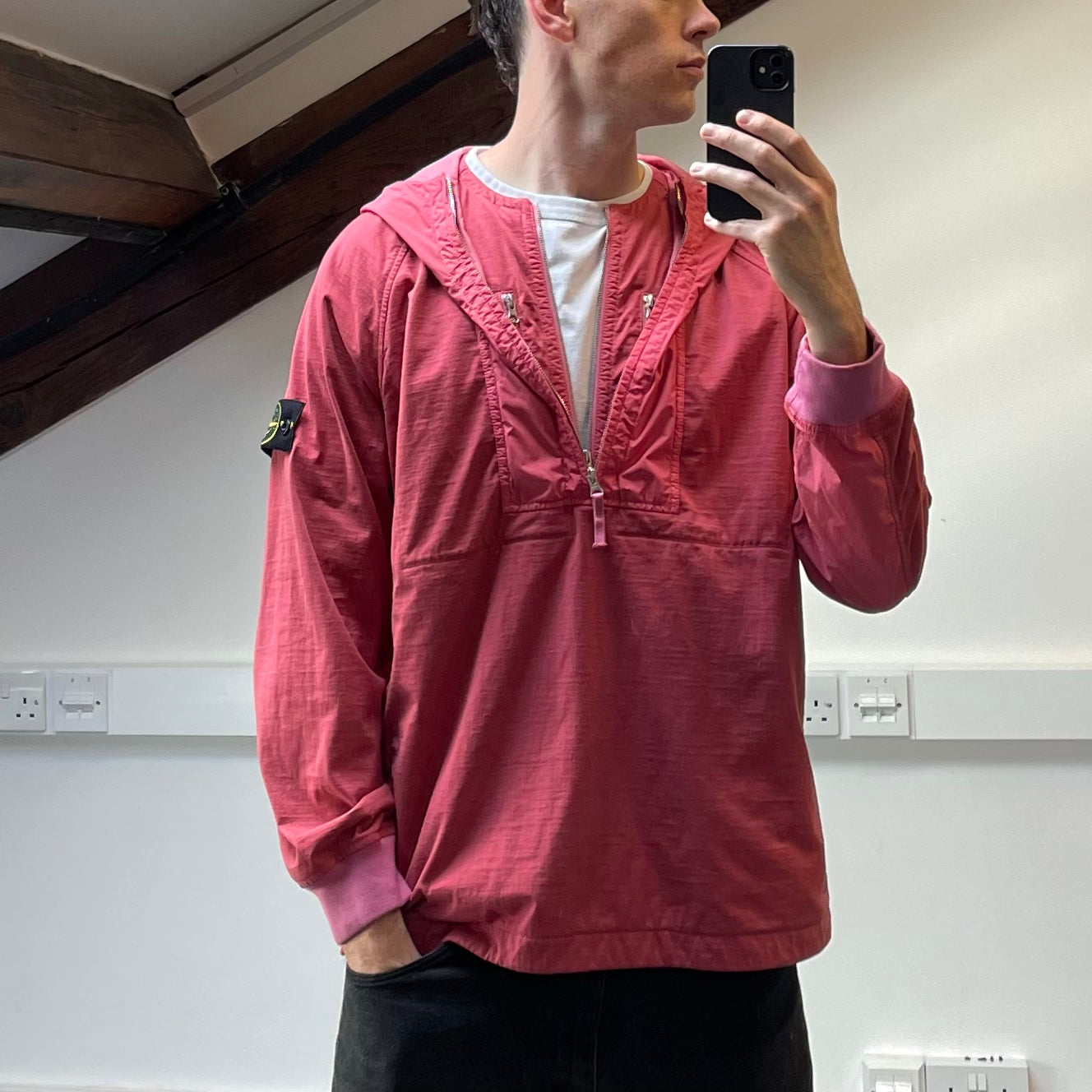 Stone Island Pink Mix Fabric Hype-TC Smock Jacket SS23 - BNWT