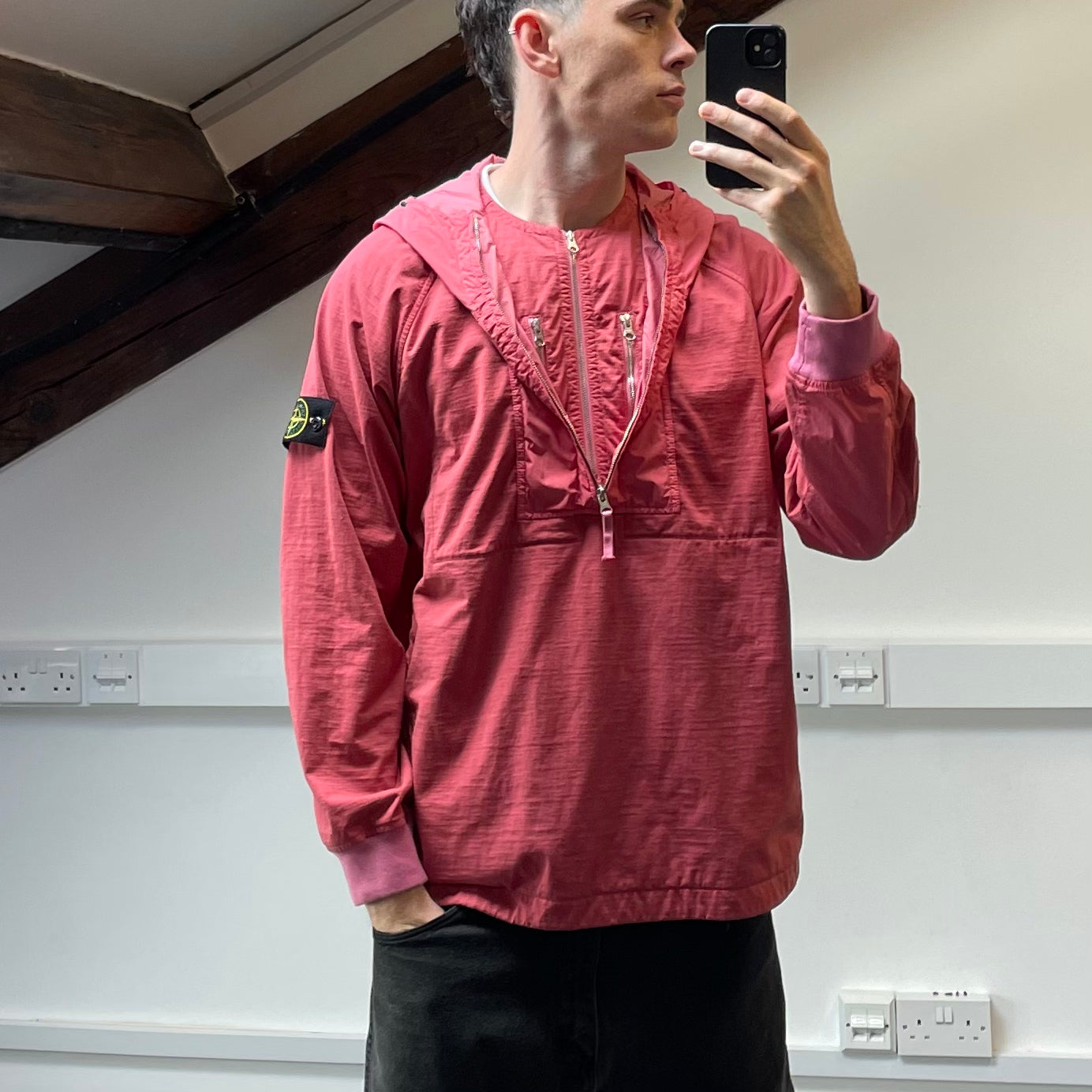 Stone Island Pink Mix Fabric Hype-TC Smock Jacket SS23 - BNWT