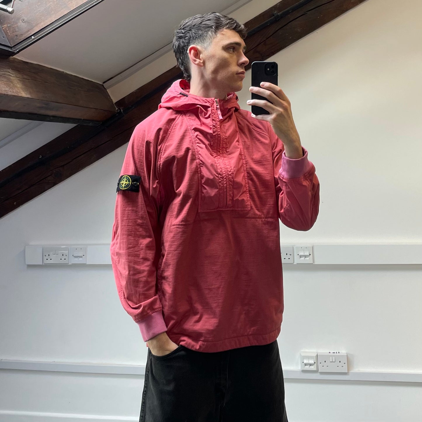 Stone Island Pink Mix Fabric Hype-TC Smock Jacket SS23 - BNWT