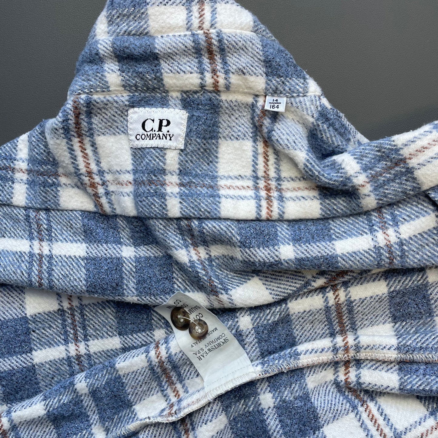 C.P. Company Blue & White 90s Check Flannel Shirt (Undersixteen)