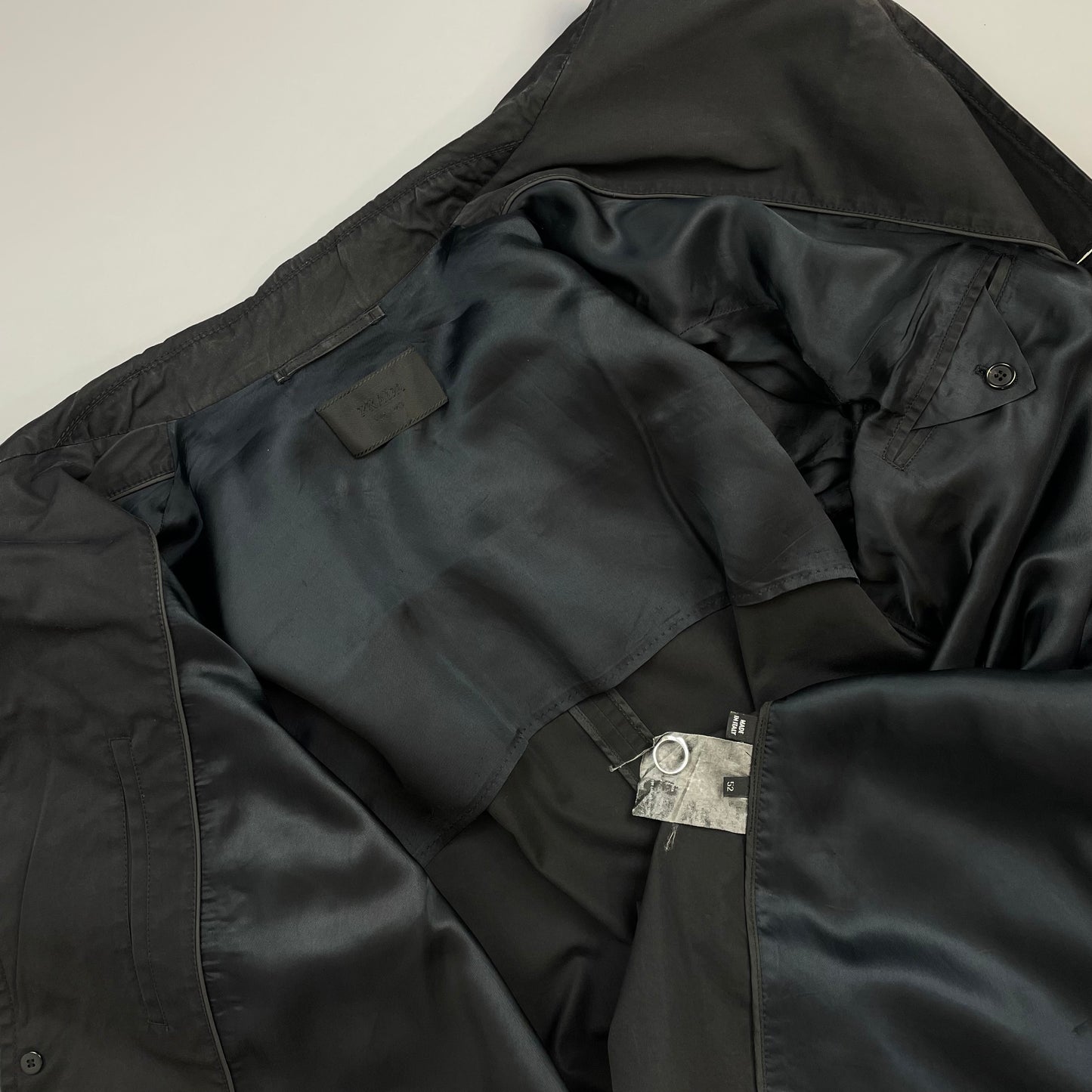 Prada Mainline Black 00s Longline Trench Coat