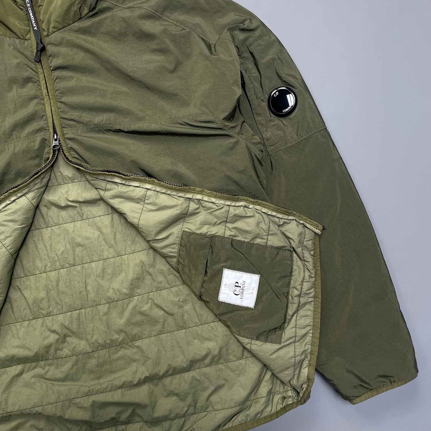 C.P. Company Green Nylon CR-L Prime Layer Hooded Jacket AW20