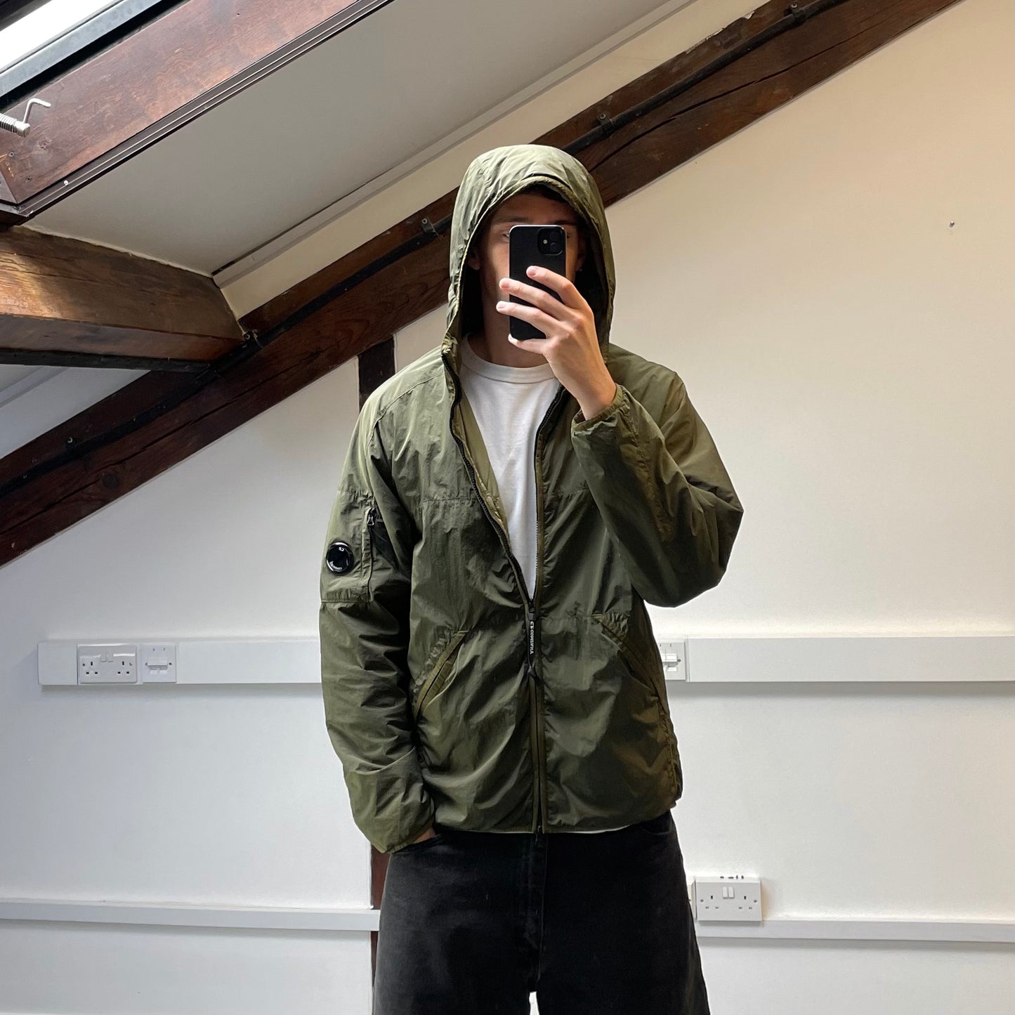 C.P. Company Green Nylon CR-L Prime Layer Hooded Jacket AW20