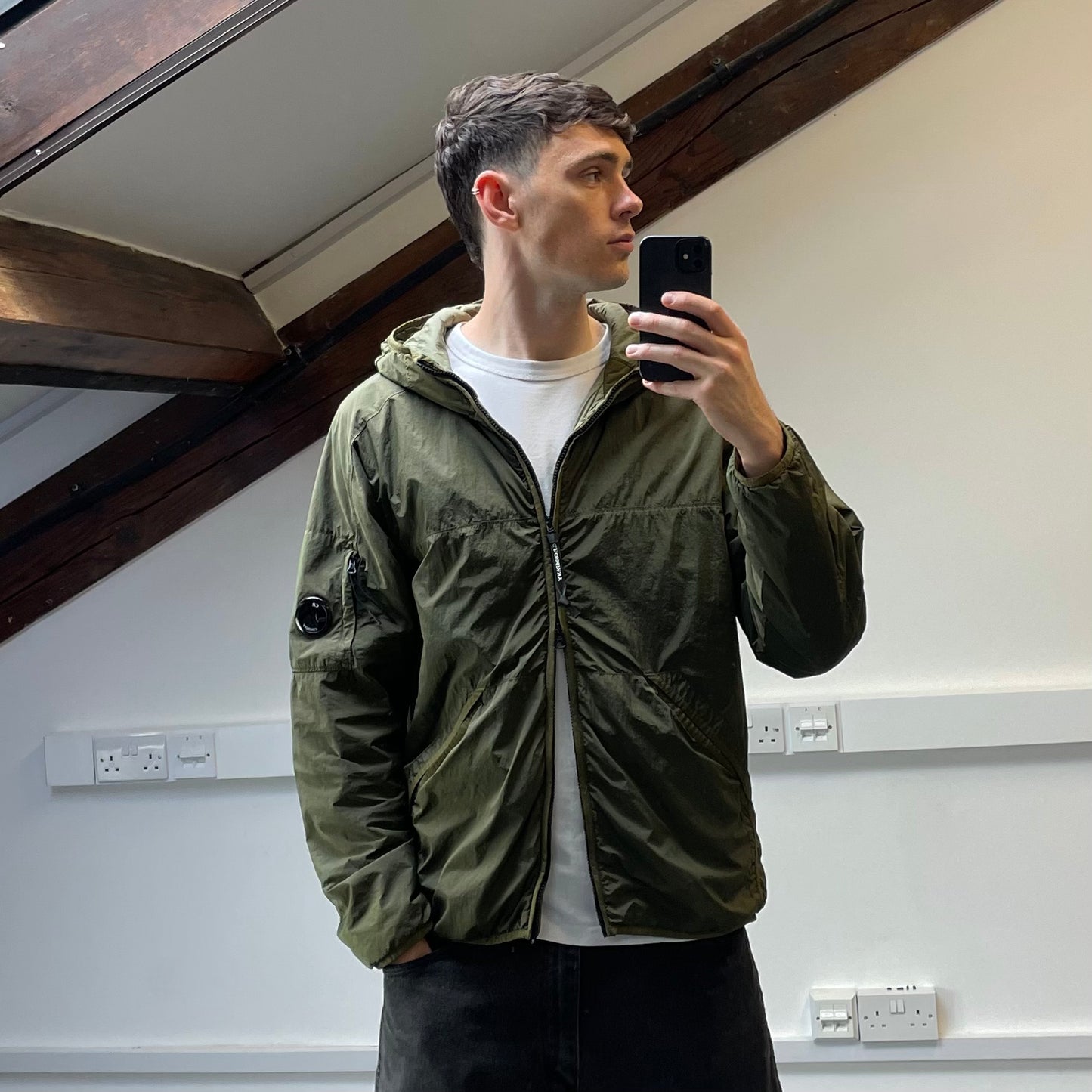 C.P. Company Green Nylon CR-L Prime Layer Hooded Jacket AW20