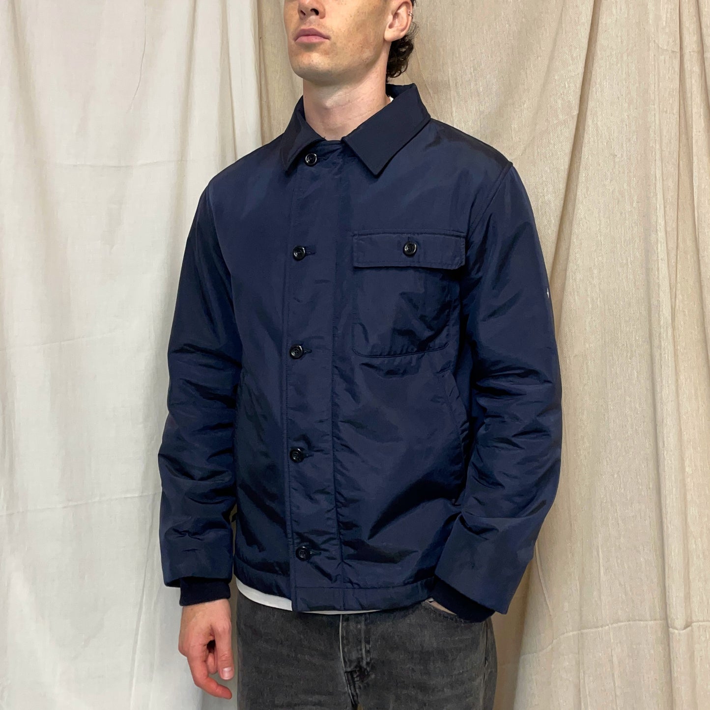 Stone Island Denims Navy AW02 Nylon Padded Harrington Jacket