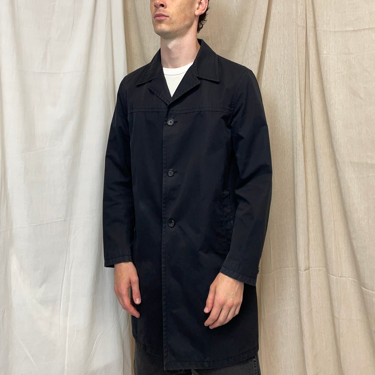 Prada Mainline Black 00s Longline Trench Coat