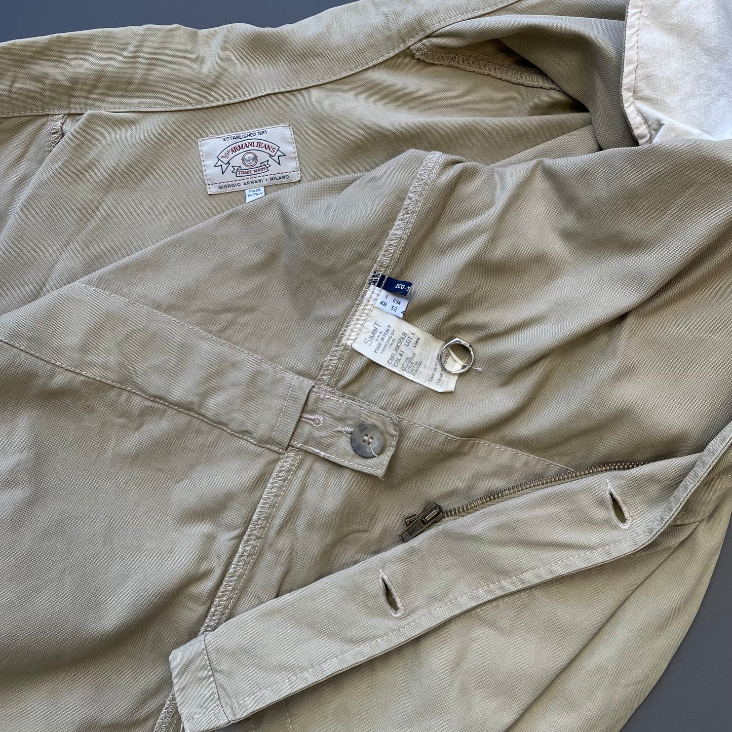 Armani Jeans Beige 90s Cotton Chore Jacket