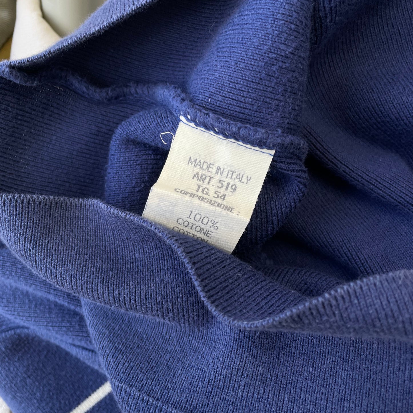 Emporio Armani Blue 90s Bar Stripe Jumper
