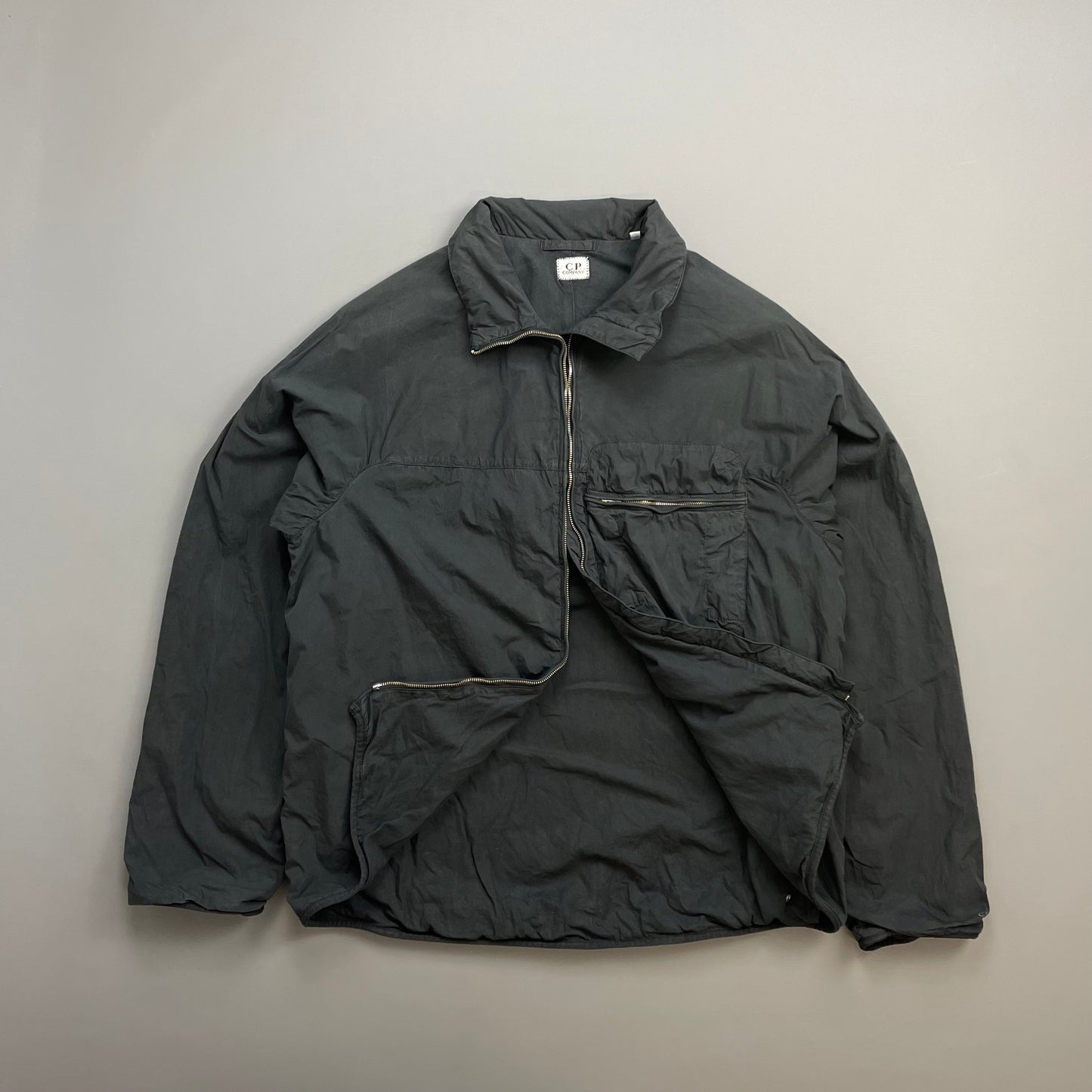 C.P. Company Black/Grey AW04 Cotton & Nylon Lightweight Lined Harrington Jacket