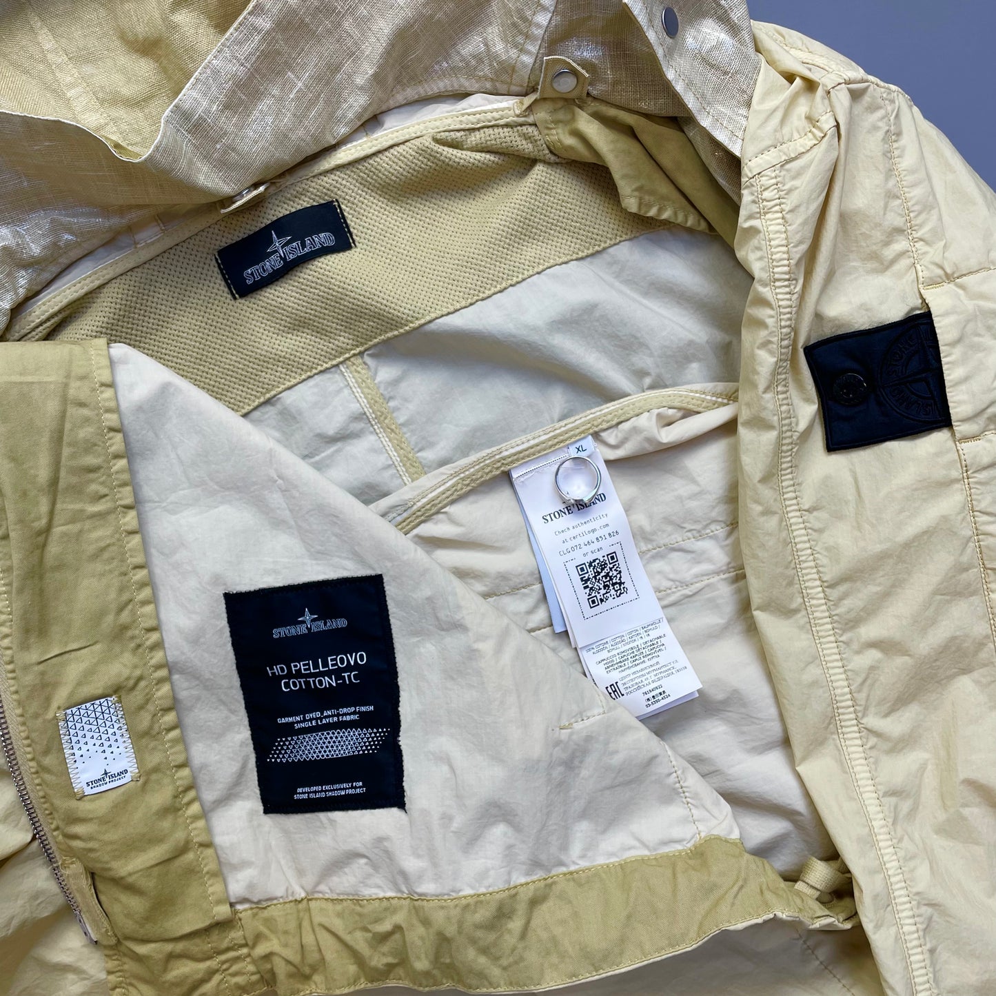 Stone Island Cream Shadow Project HD Pelleovo Cotton-TC Lightweight Jacket SS22