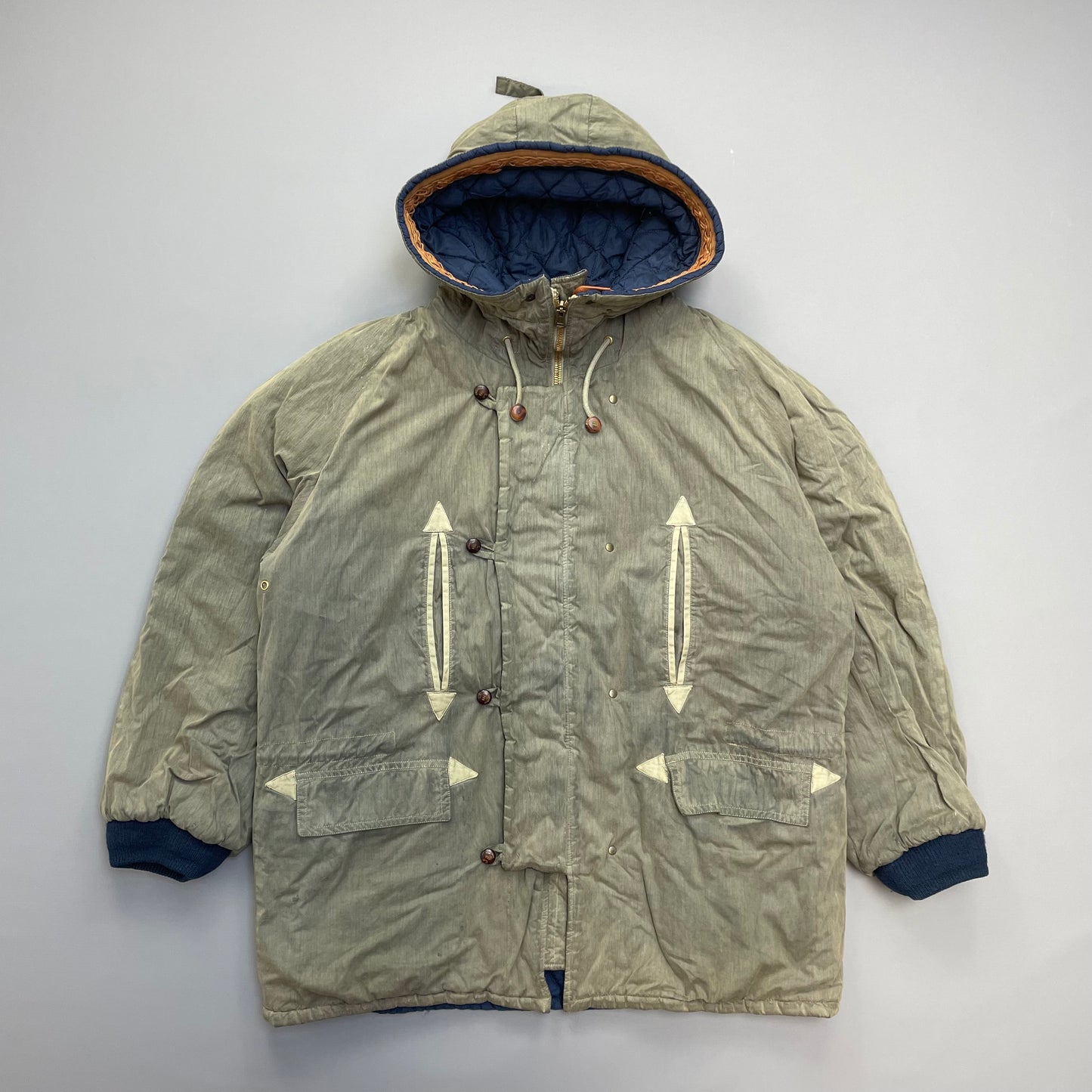 C.P. Company Khaki Vintage 1986 'Ideas from Massimo Osti' Reversible Khaki Park Coat