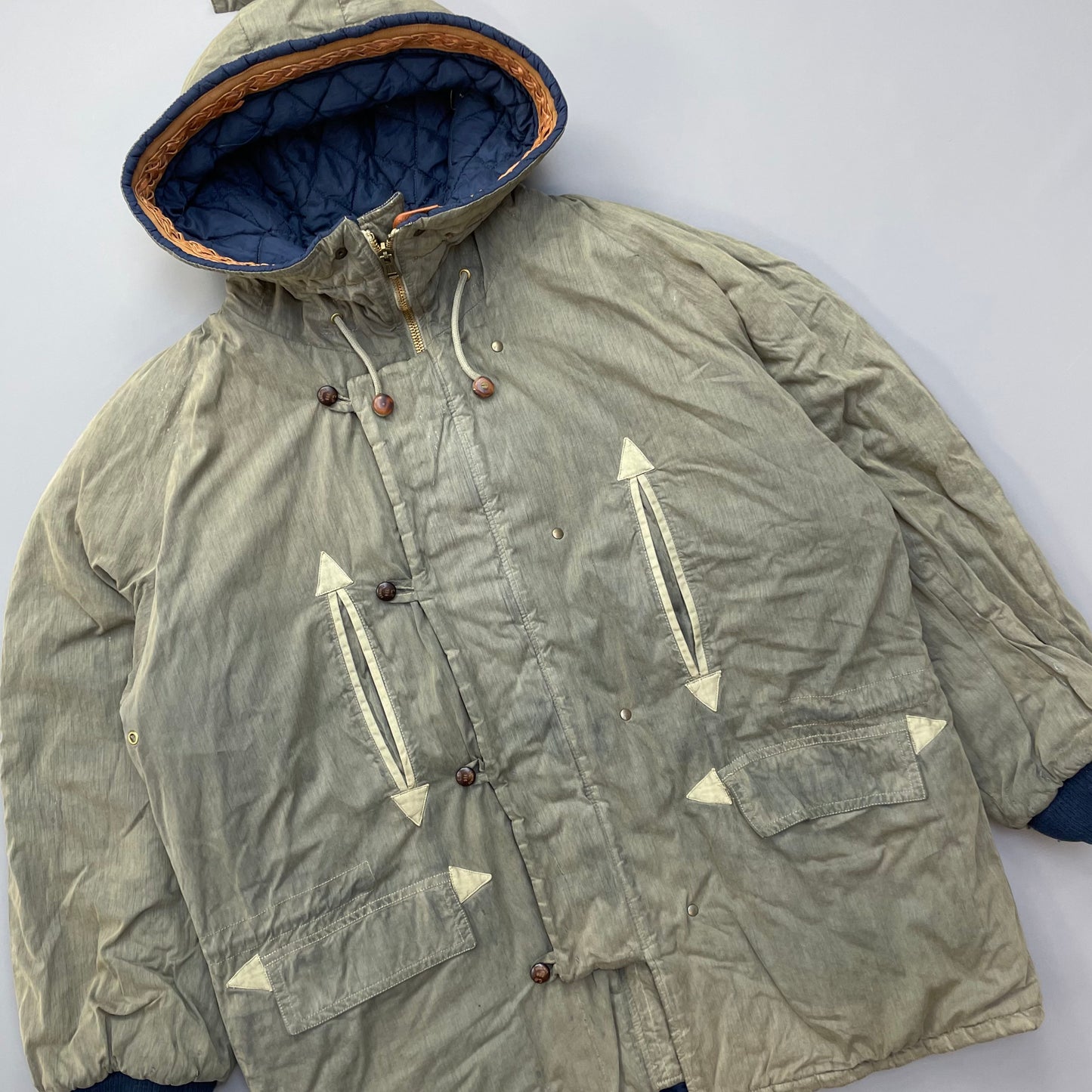 C.P. Company Khaki Vintage 1986 'Ideas from Massimo Osti' Reversible Khaki Park Coat