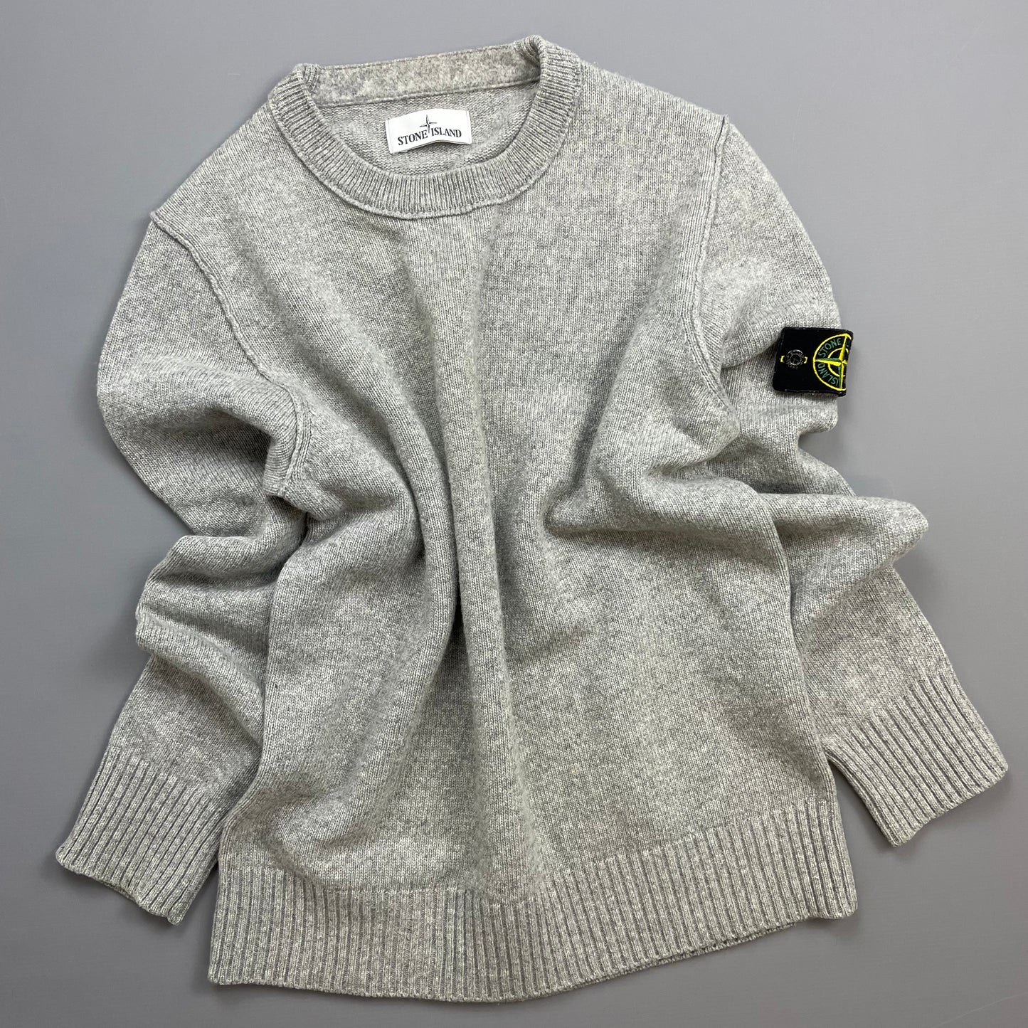 Stone Island Grey AW16 Midweight Wool Knit Crewneck Jumper