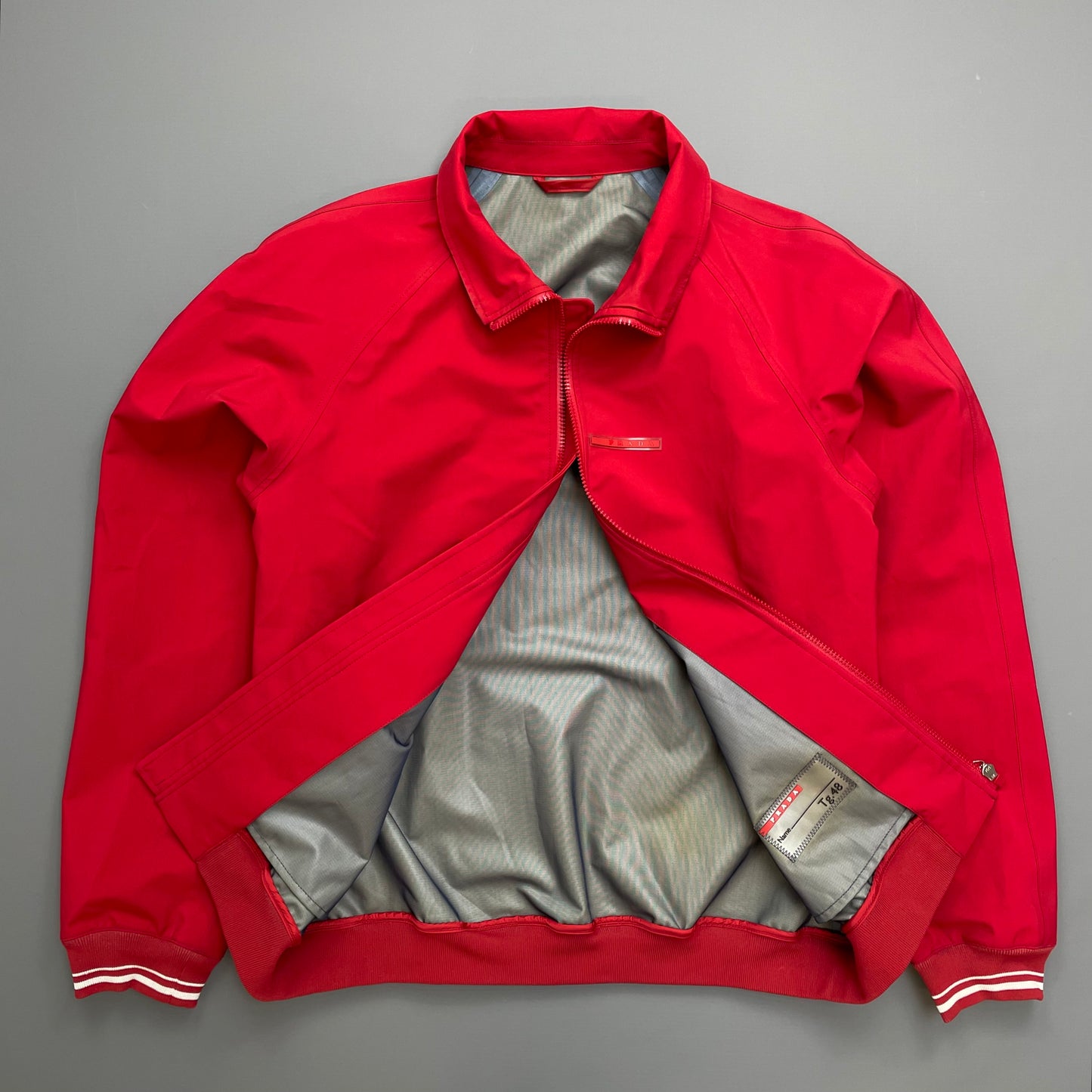 Prada Sport Red waterproof Lightweight Harrington Windbreaker Jacket