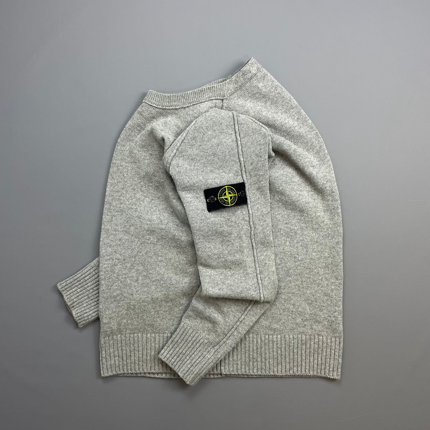 Stone Island Grey AW16 Midweight Wool Knit Crewneck Jumper