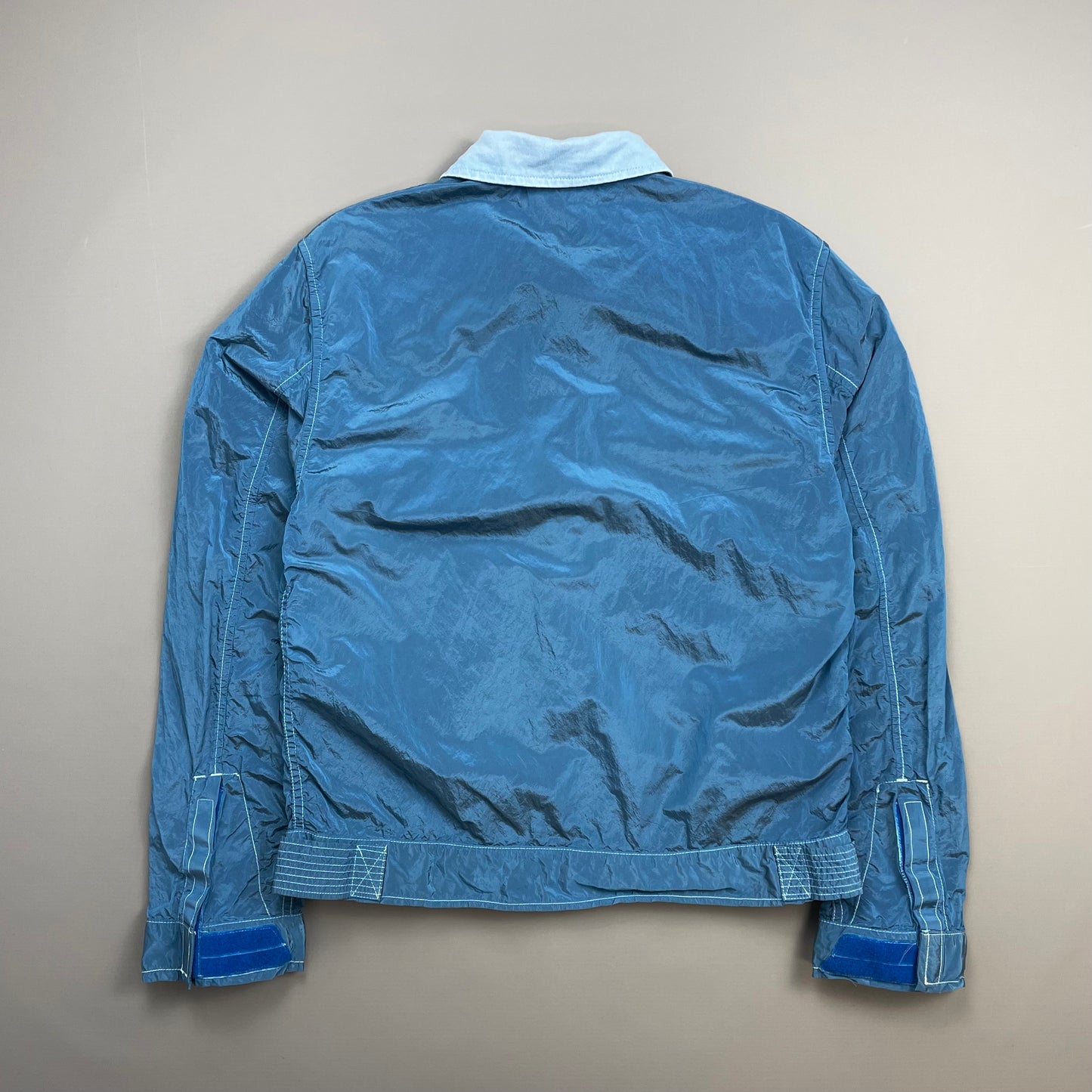 Stone Island Blue SS04 Nylon Metal Two-Tone Lightweight Trucker Jacket
