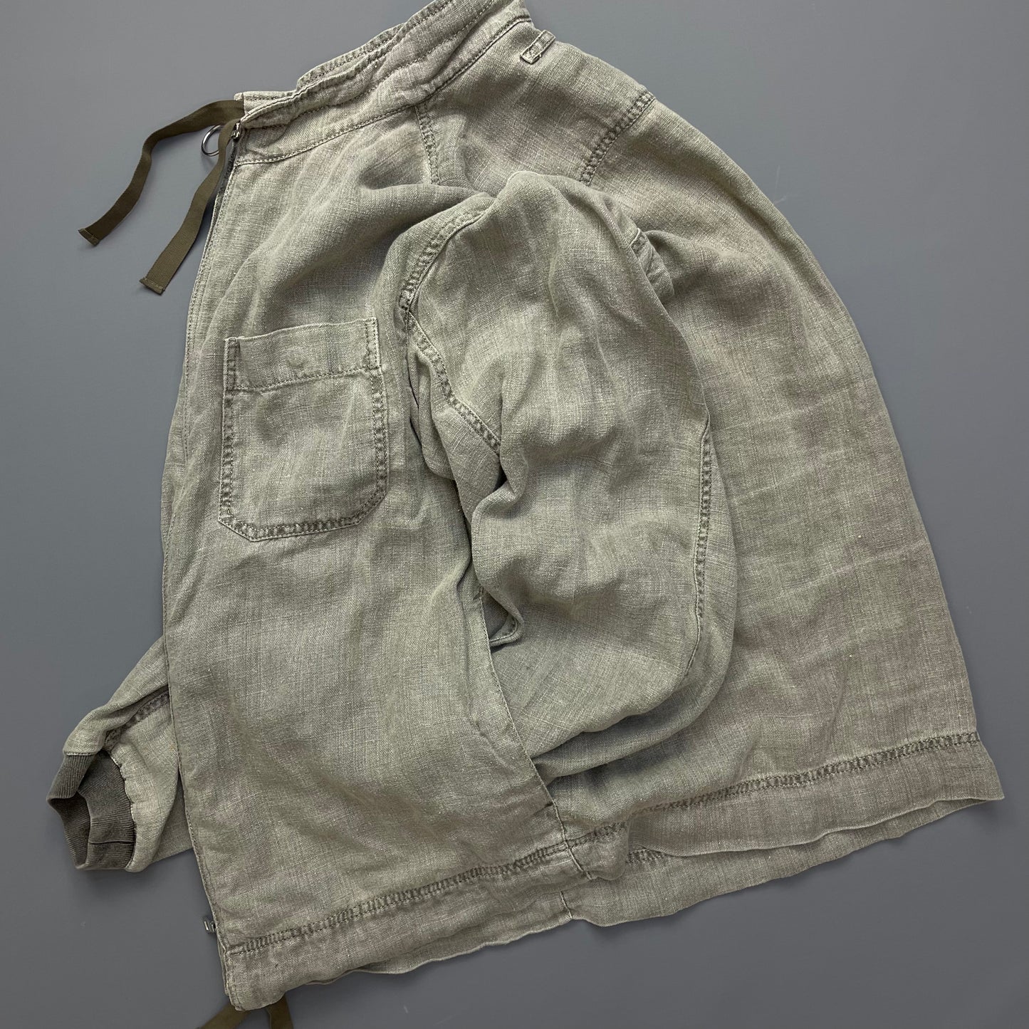 Prada Grey Linen Zip-Through Lightweight Jacket