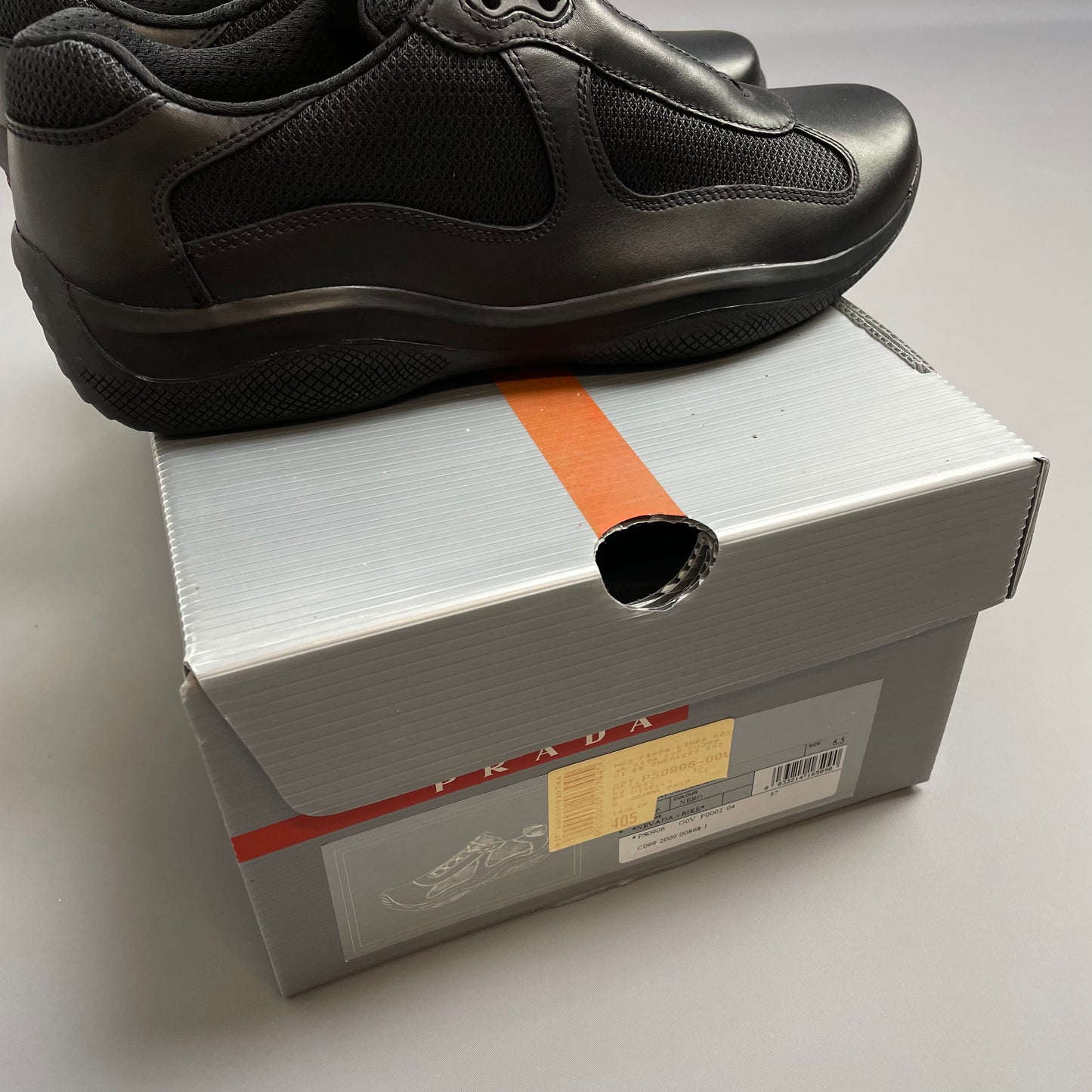 Prada Sport Black 2009 Leather Americas Cup Trainers BNWT