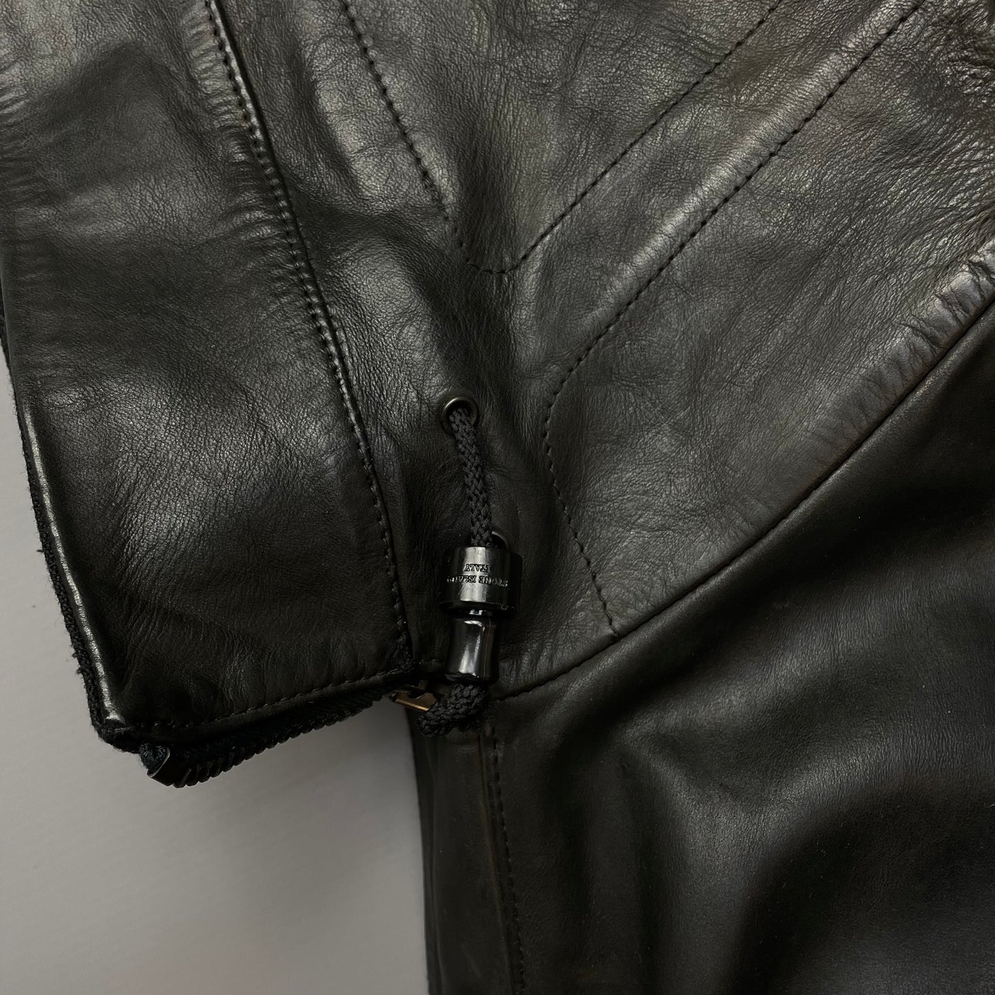 Stone Island AW07 Hooded Black Leather Jacket