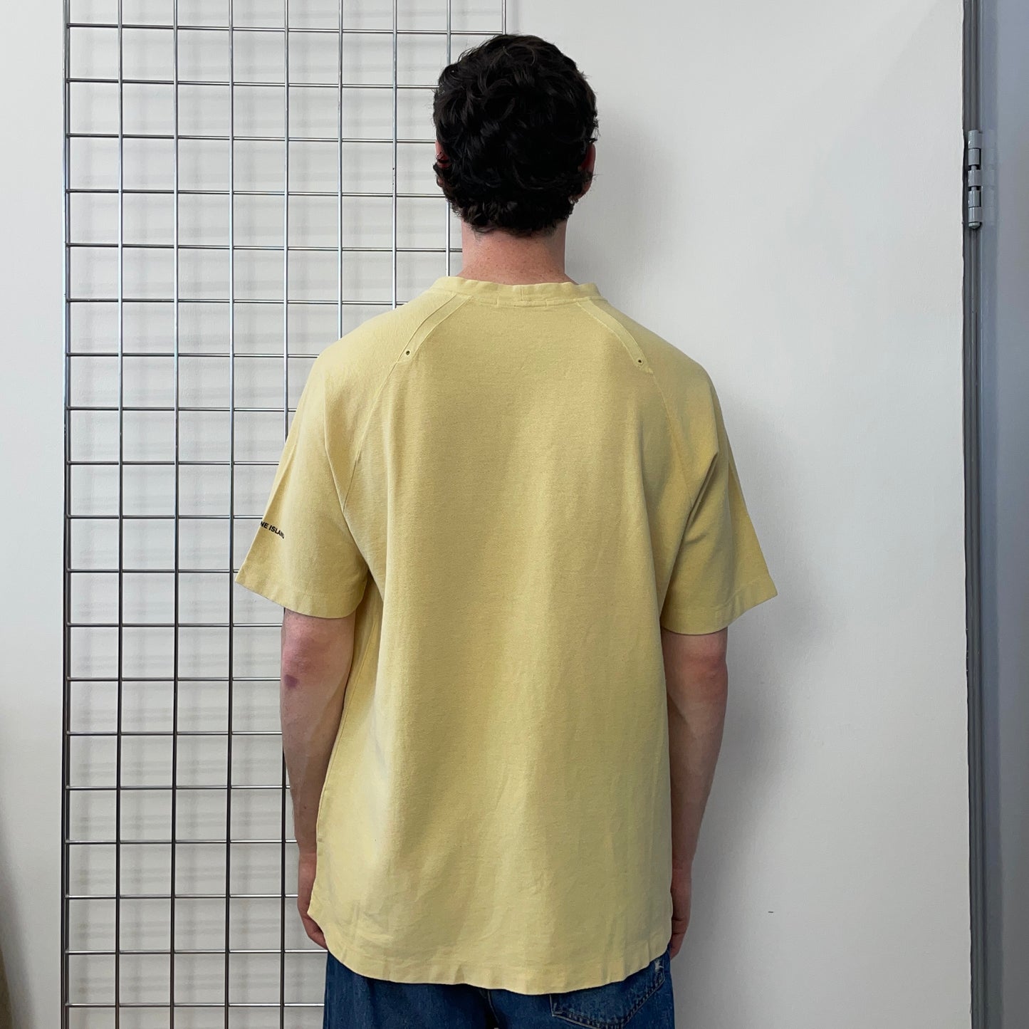 Stone Island Yellow SS99 Canvas Spellout T-Shirt