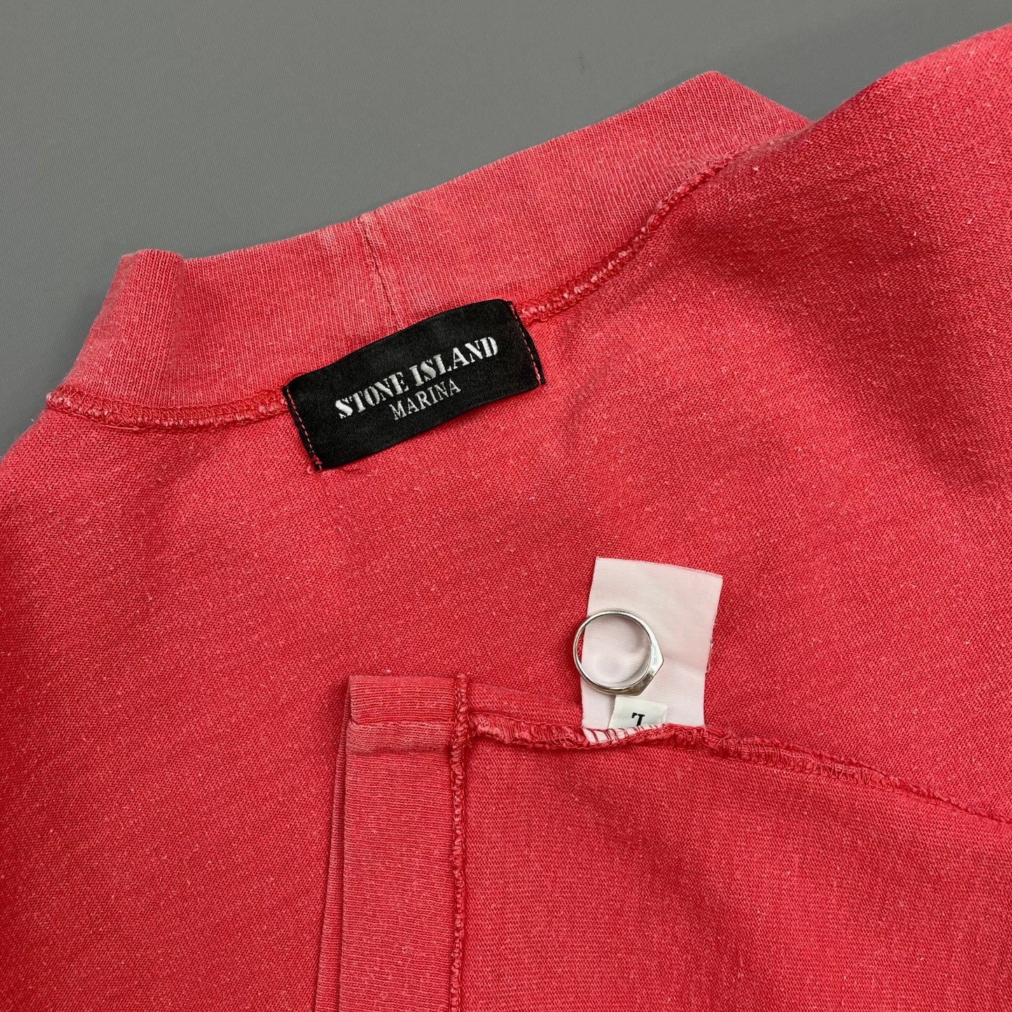 Stone Island Marina Peach Red 1980s Archivio Spellout T-Shirt