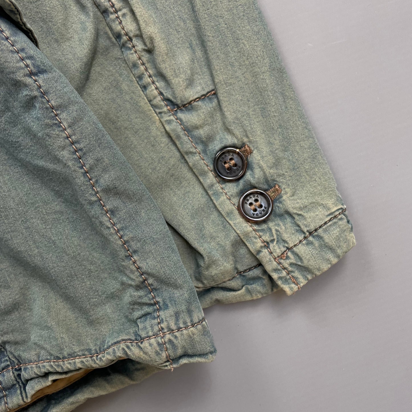Prada Milano Blue Cotton Tailored Belt-Strap Chore Jacket