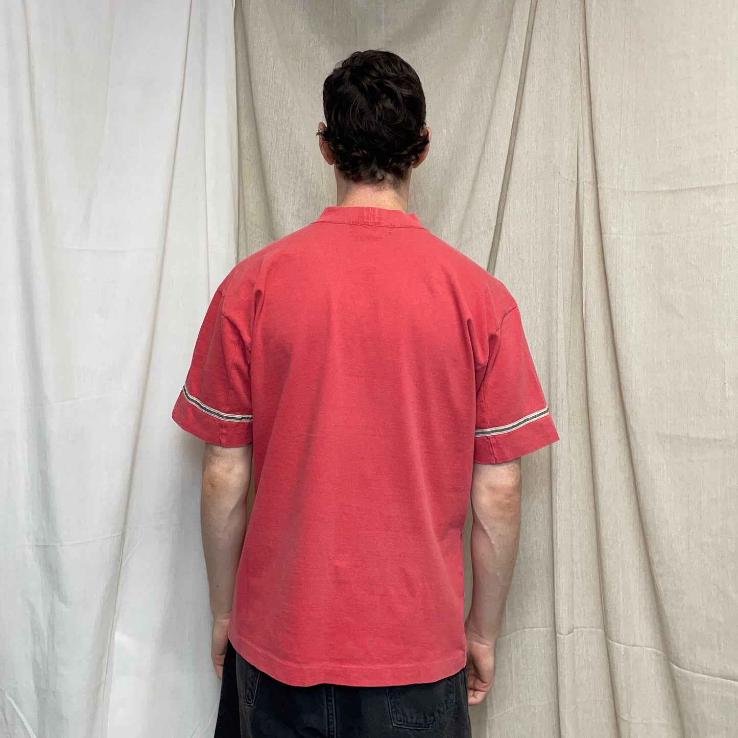 Stone Island Marina Peach Red 1980s Archivio Spellout T-Shirt