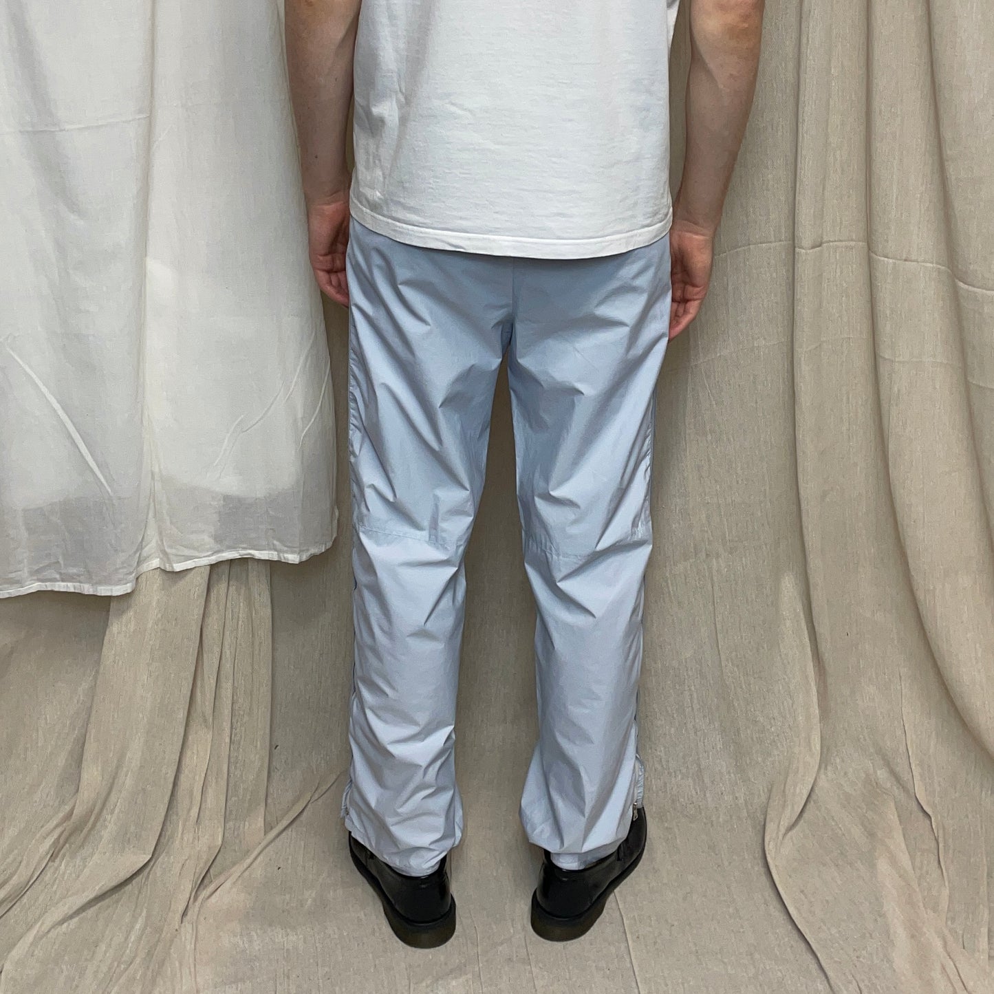 Prada Sport Light Blue SS00 Gel Seam Nylon Track Pant Trousers