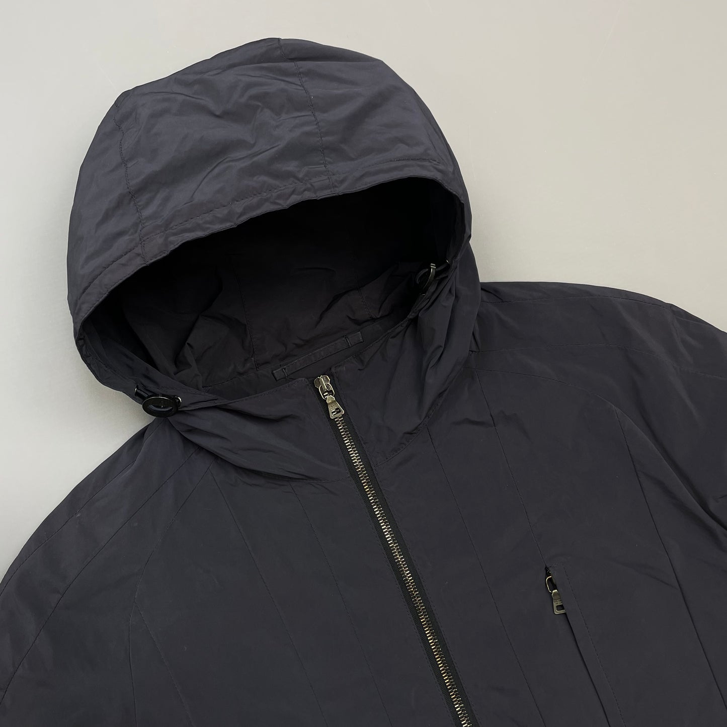 Prada Milano Blue 2007 Nylon Line Panel Windbreaker Jacket