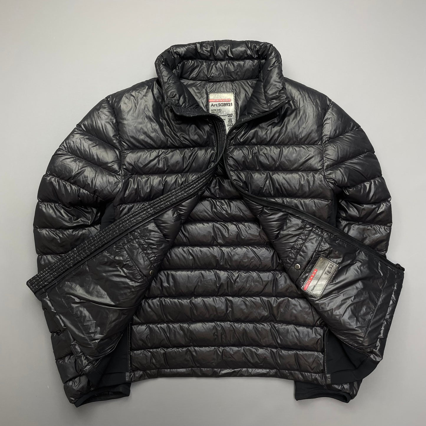 Prada Sport Maroon Lightweight Down Puffer Jacket