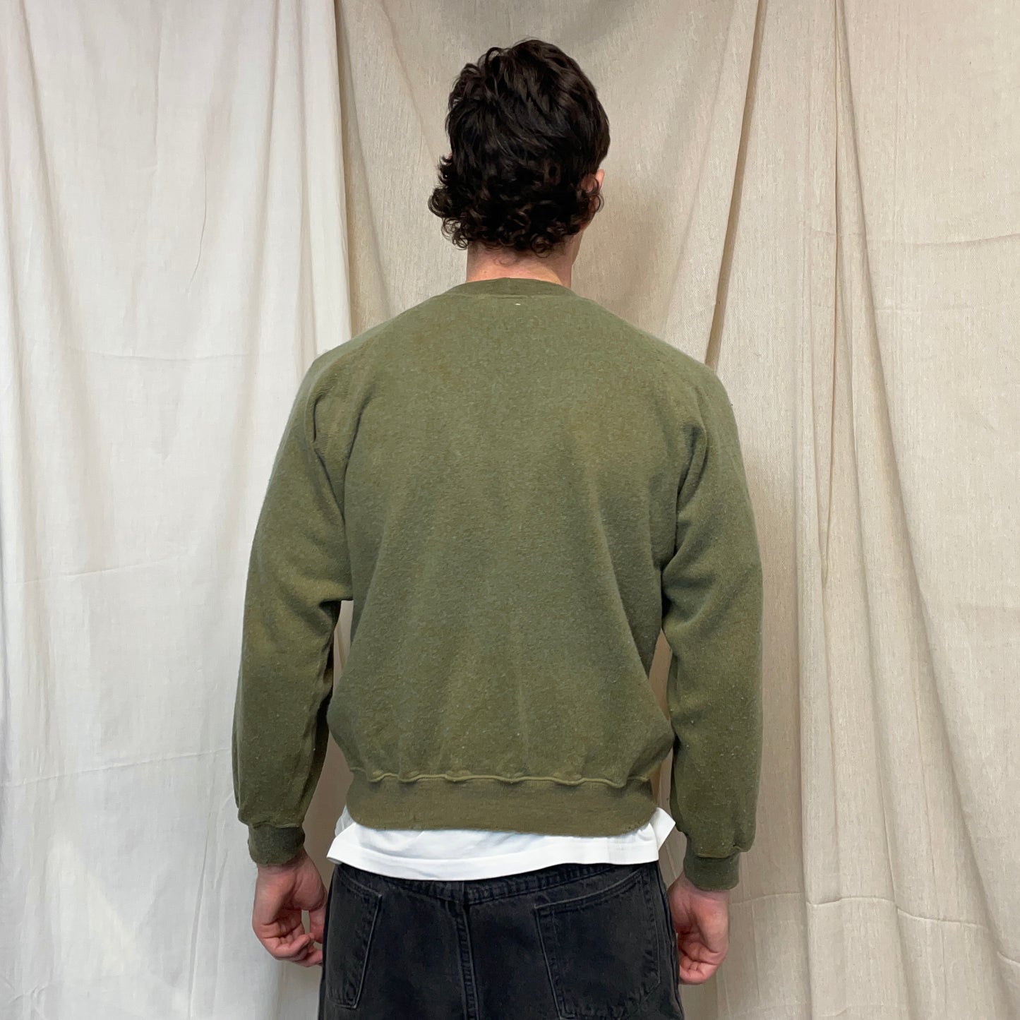 Stone Island Green 80s Embroidered Spellout Wool Knit Jumper