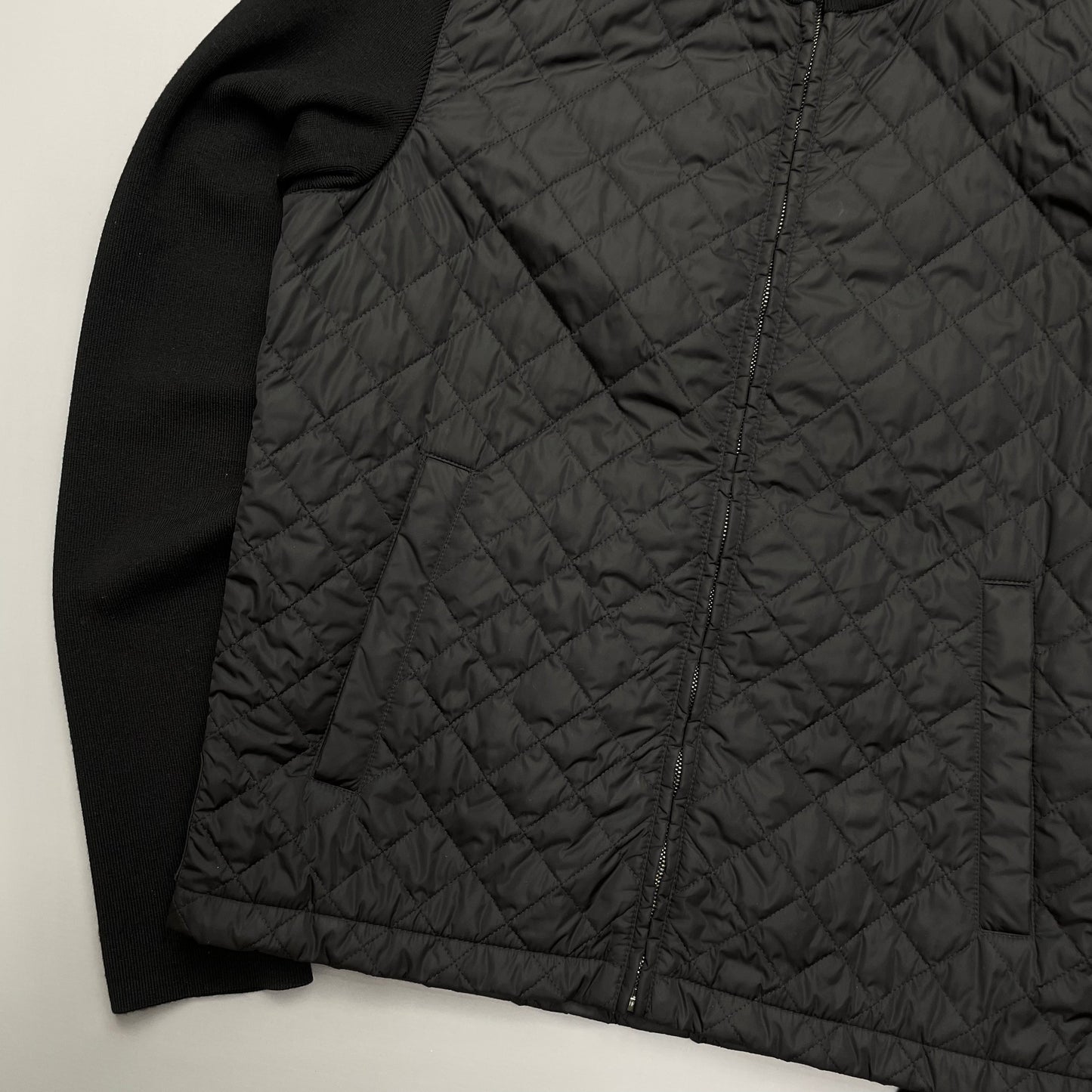 Prada Sport Black Quilted Zip-Through Knit Jacket 2009