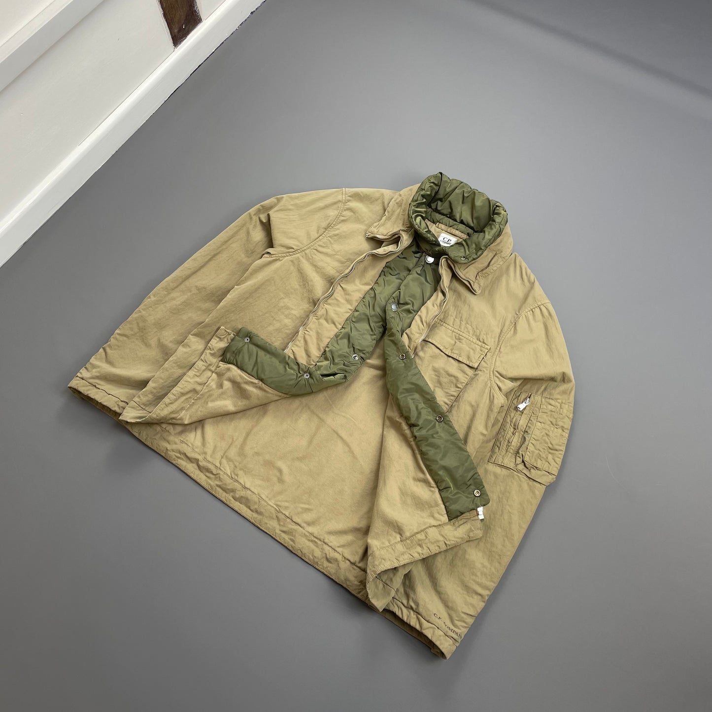 C.P. Company Beige & Green AW05 Lined Harrington Jacket