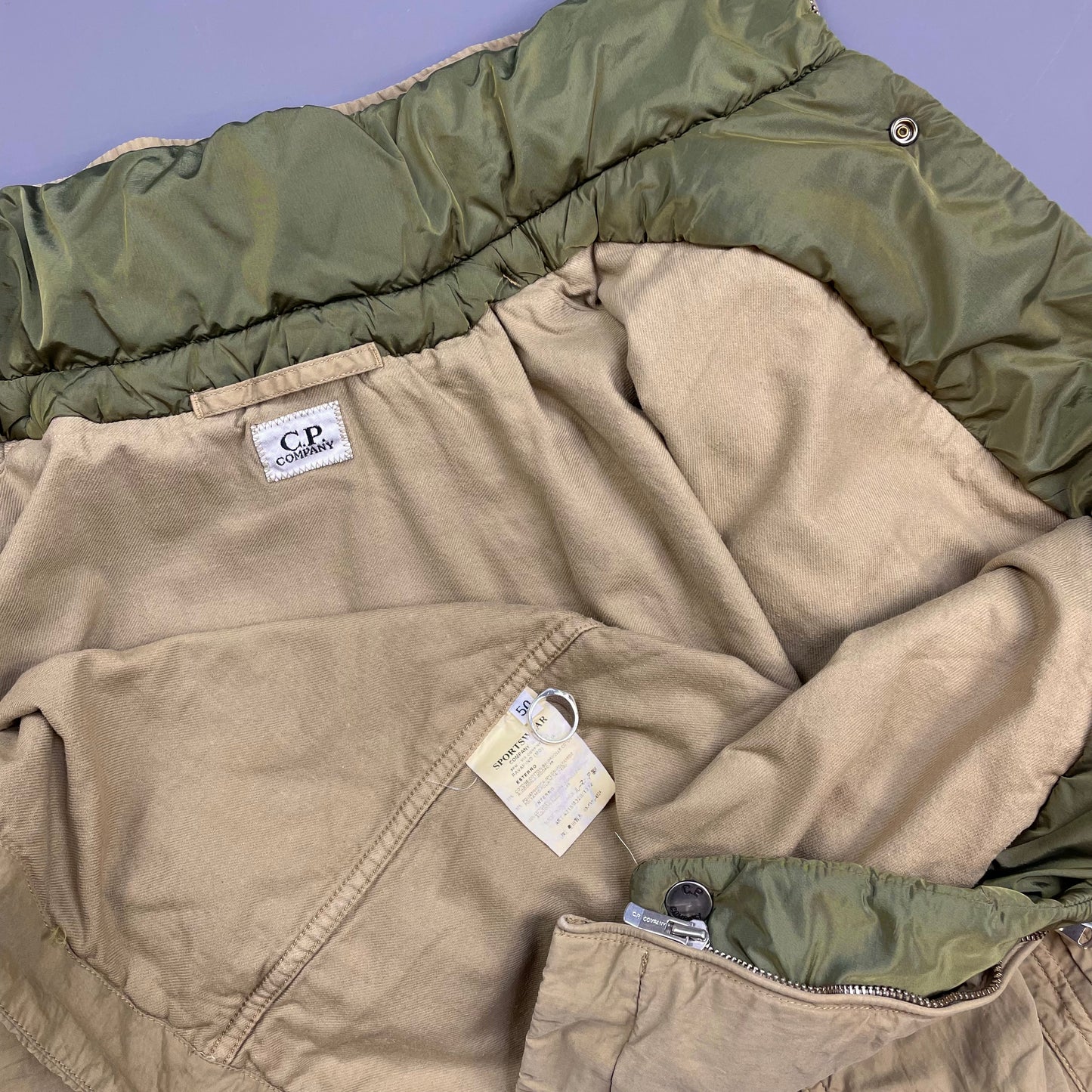 C.P. Company Beige & Green AW05 Lined Harrington Jacket