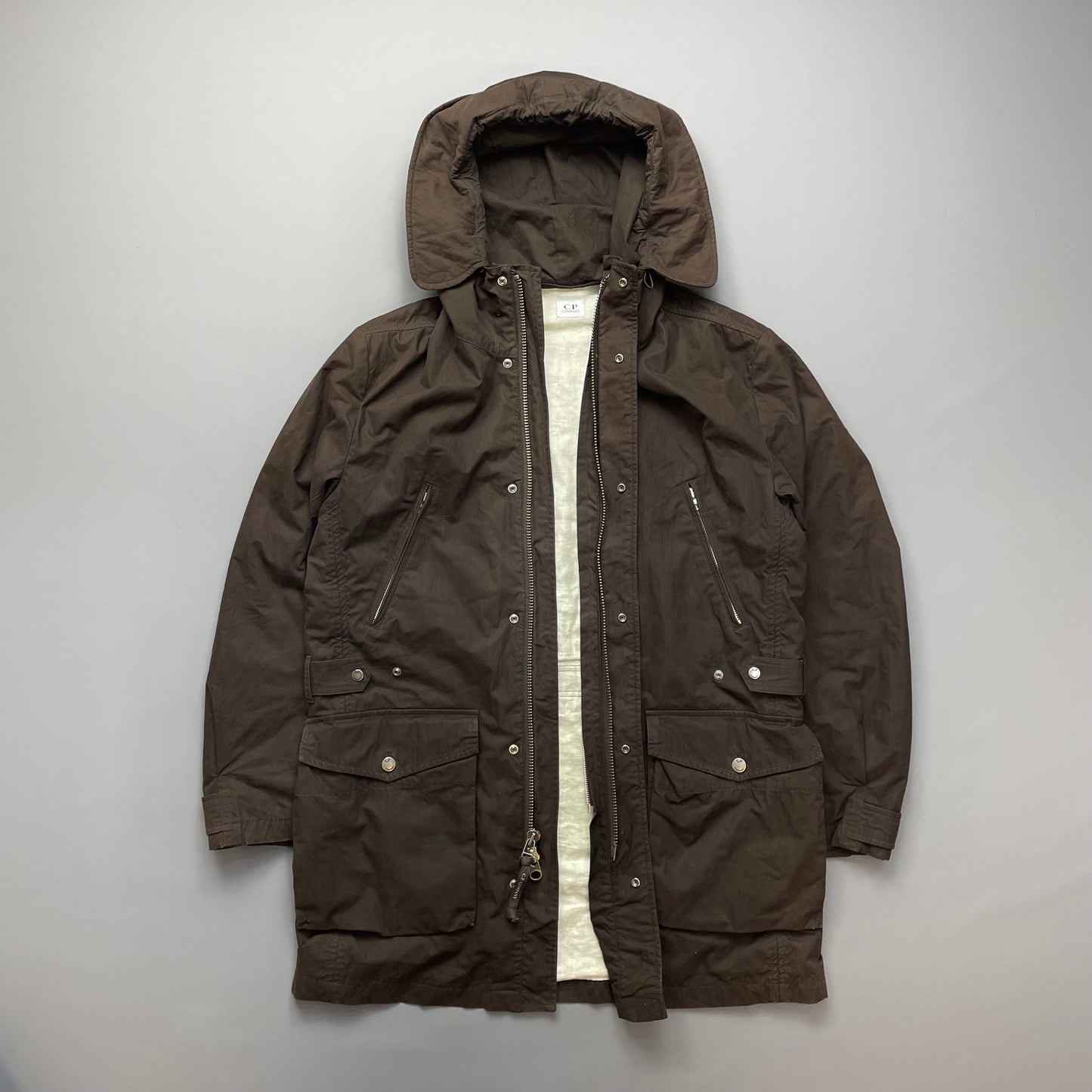 C.P. Company Brown Shearling Lined Piuma Doca Parka Coat AW05