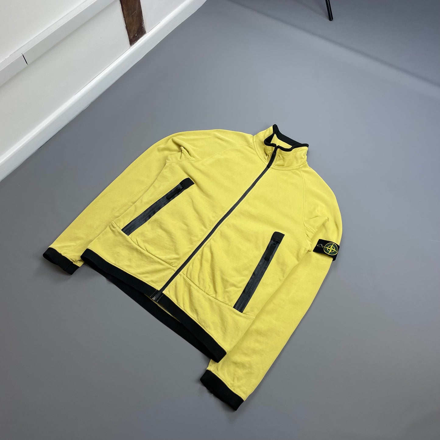 Stone Island Yellow SS10 Lightweight Cotton Technical Zip-Through Jacket