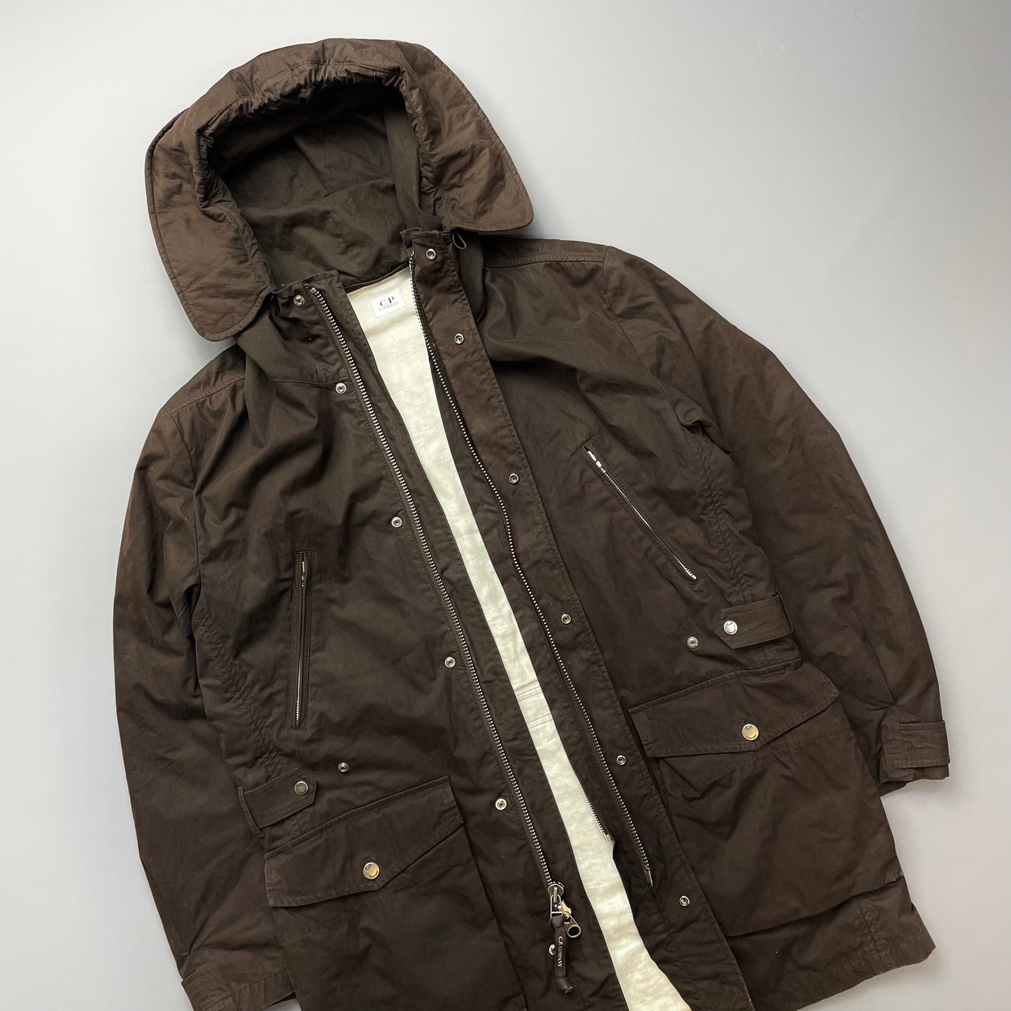 C.P. Company Brown Shearling Lined Piuma Doca Parka Coat AW05