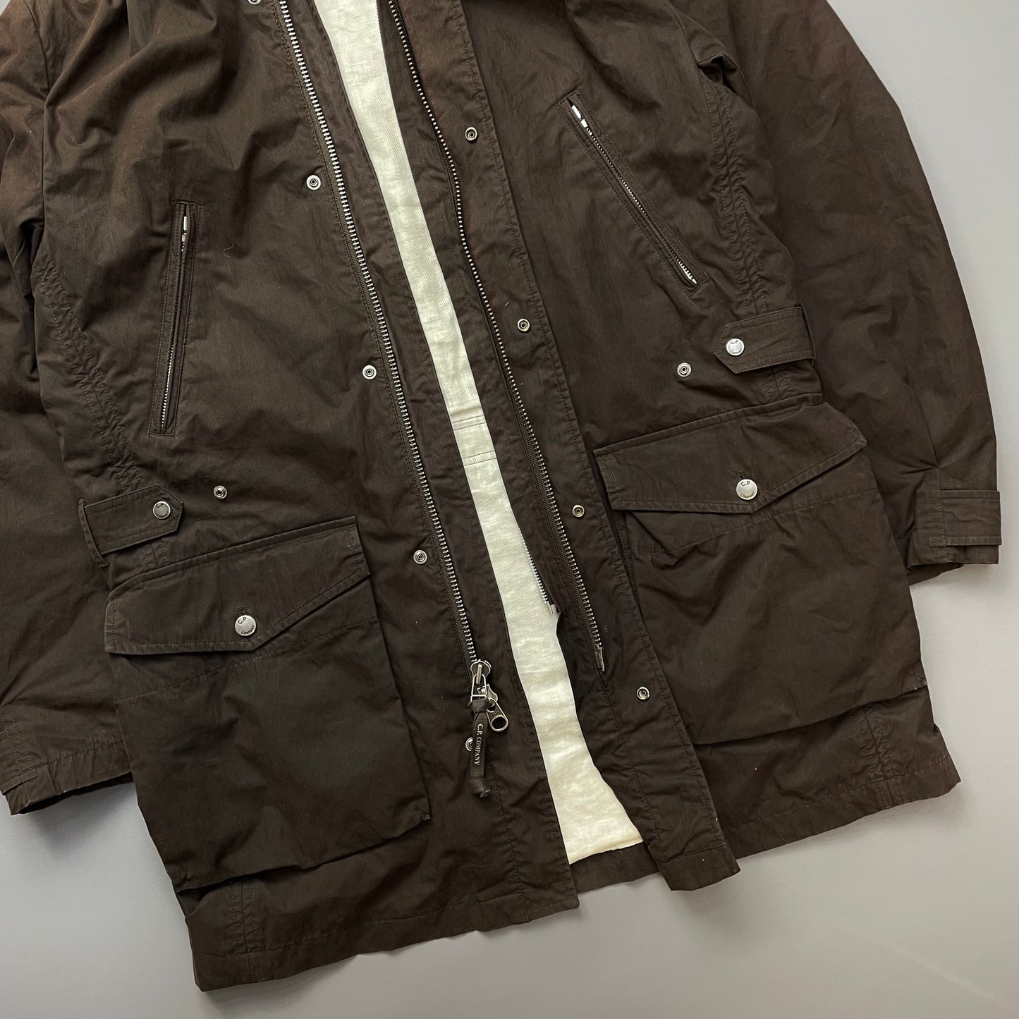 C.P. Company Brown Shearling Lined Piuma Doca Parka Coat AW05