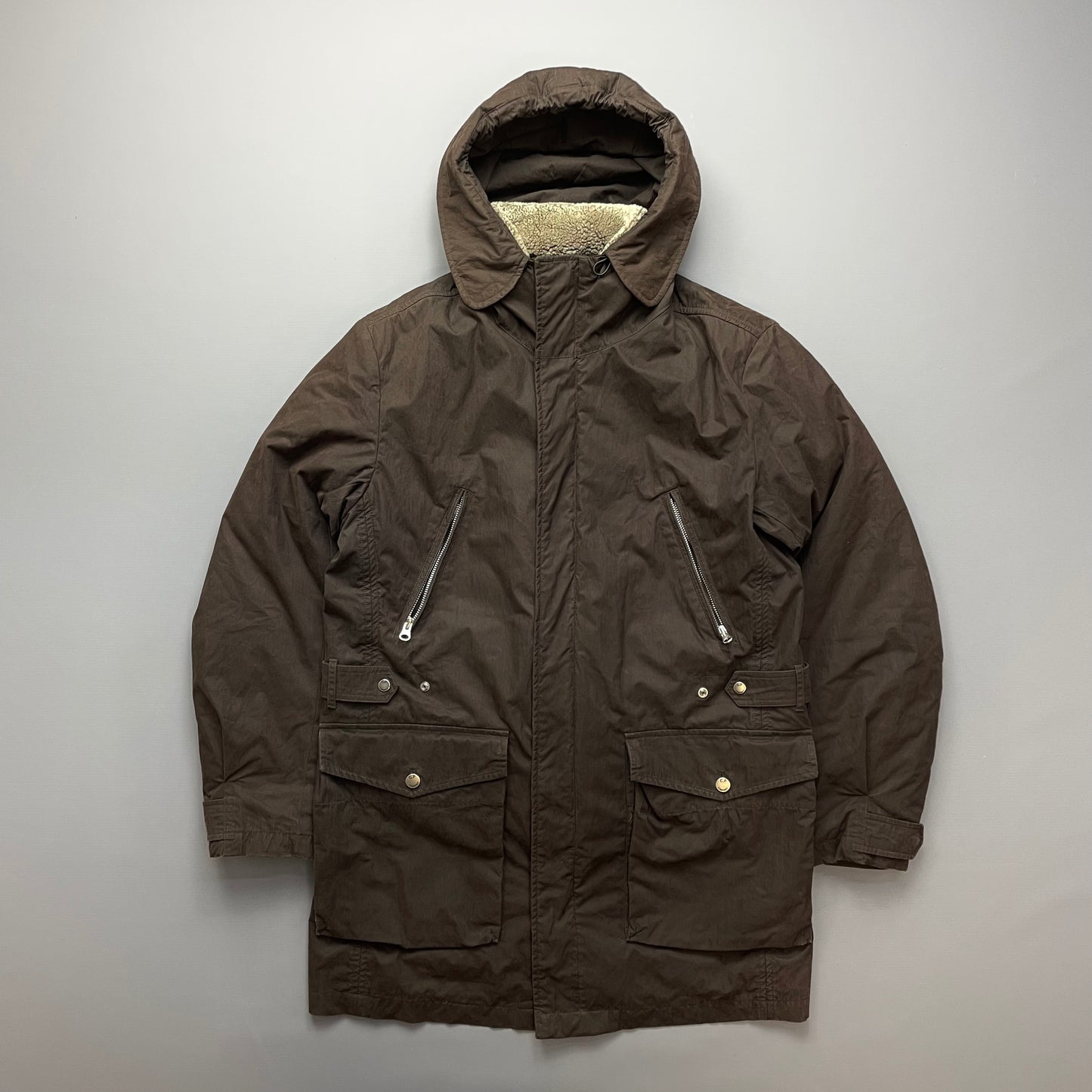 C.P. Company Brown Shearling Lined Piuma Doca Parka Coat AW05