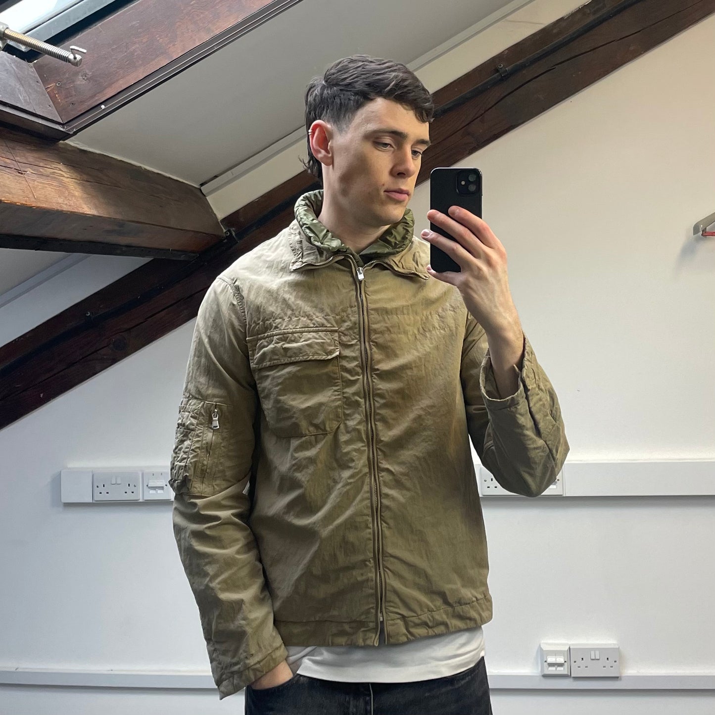 C.P. Company Beige & Green AW05 Lined Harrington Jacket