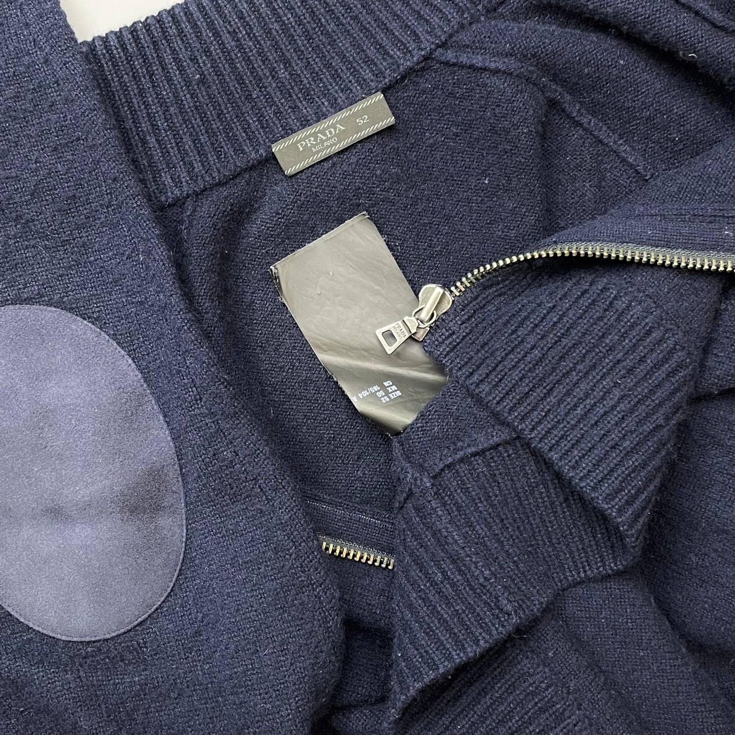 Prada Navy Cashmere Knit Zip-Through Jumper 2013