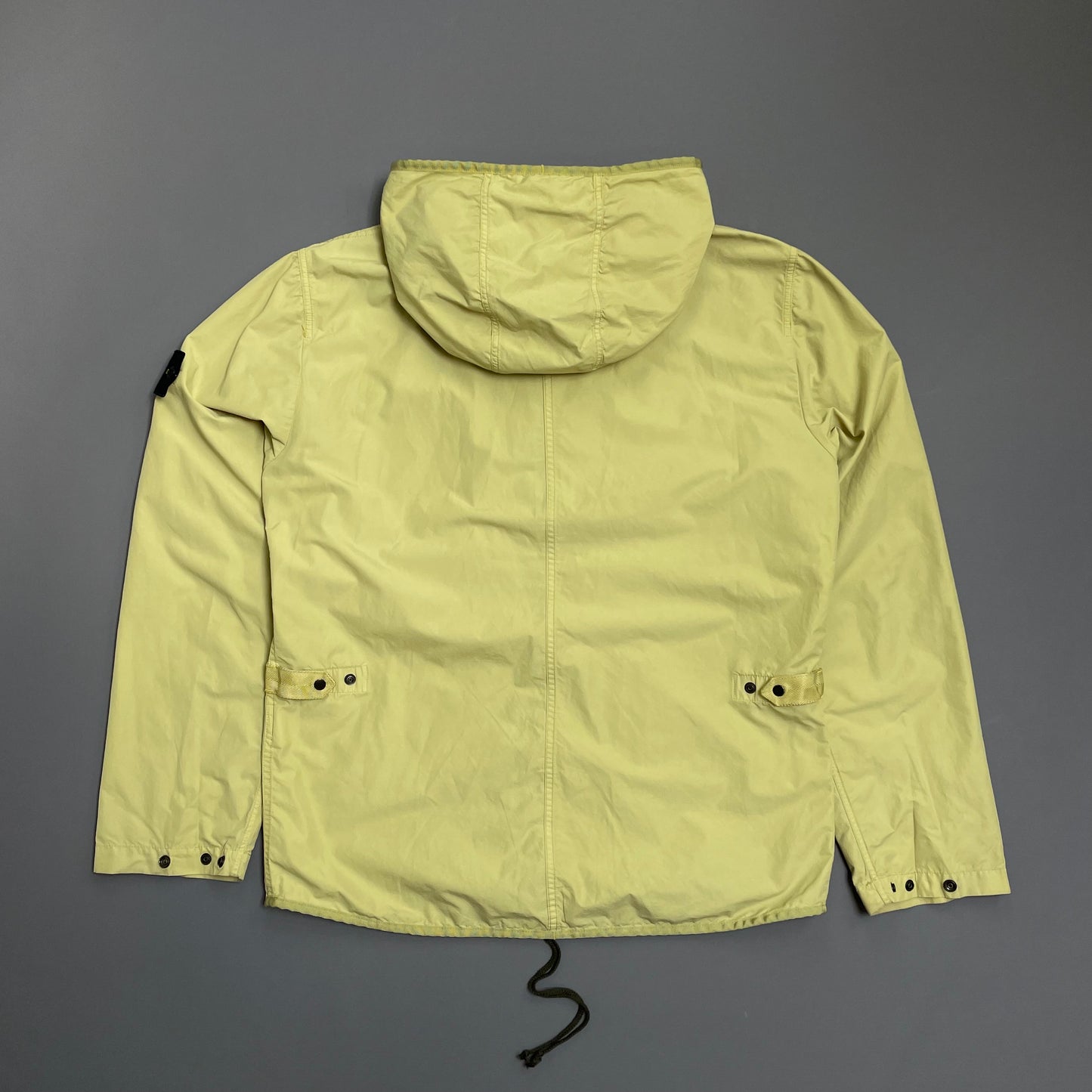 Stone Island Lime Green & Brown SS10 Coated Cotton/Nylon Hooded Windbreaker Jacket