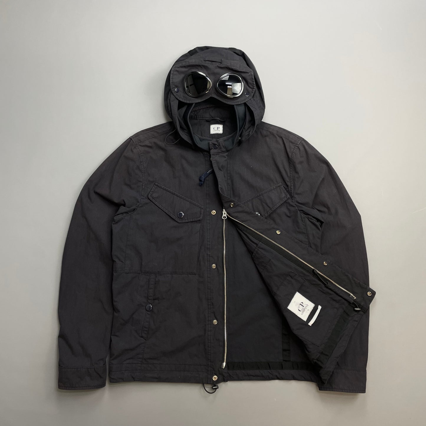 C.P. Company Black 50 Fili Detachable Hood Goggle Jacket
