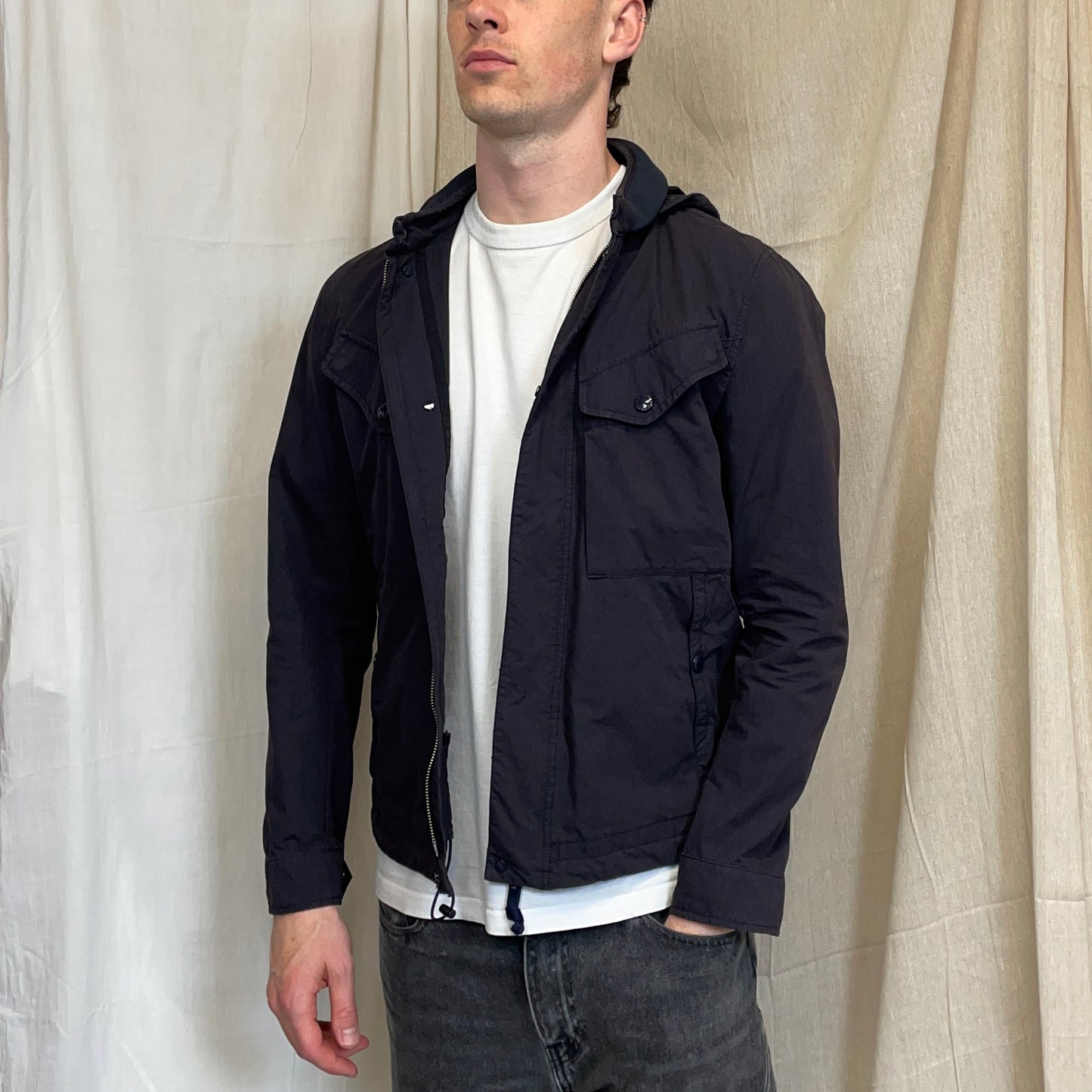 C.P. Company Black 50 Fili Detachable Hood Goggle Jacket