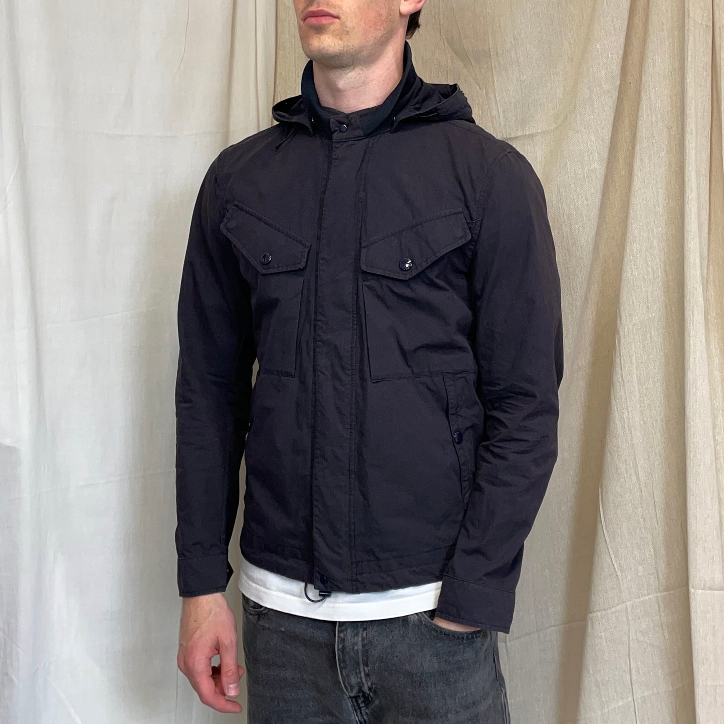 C.P. Company Black 50 Fili Detachable Hood Goggle Jacket