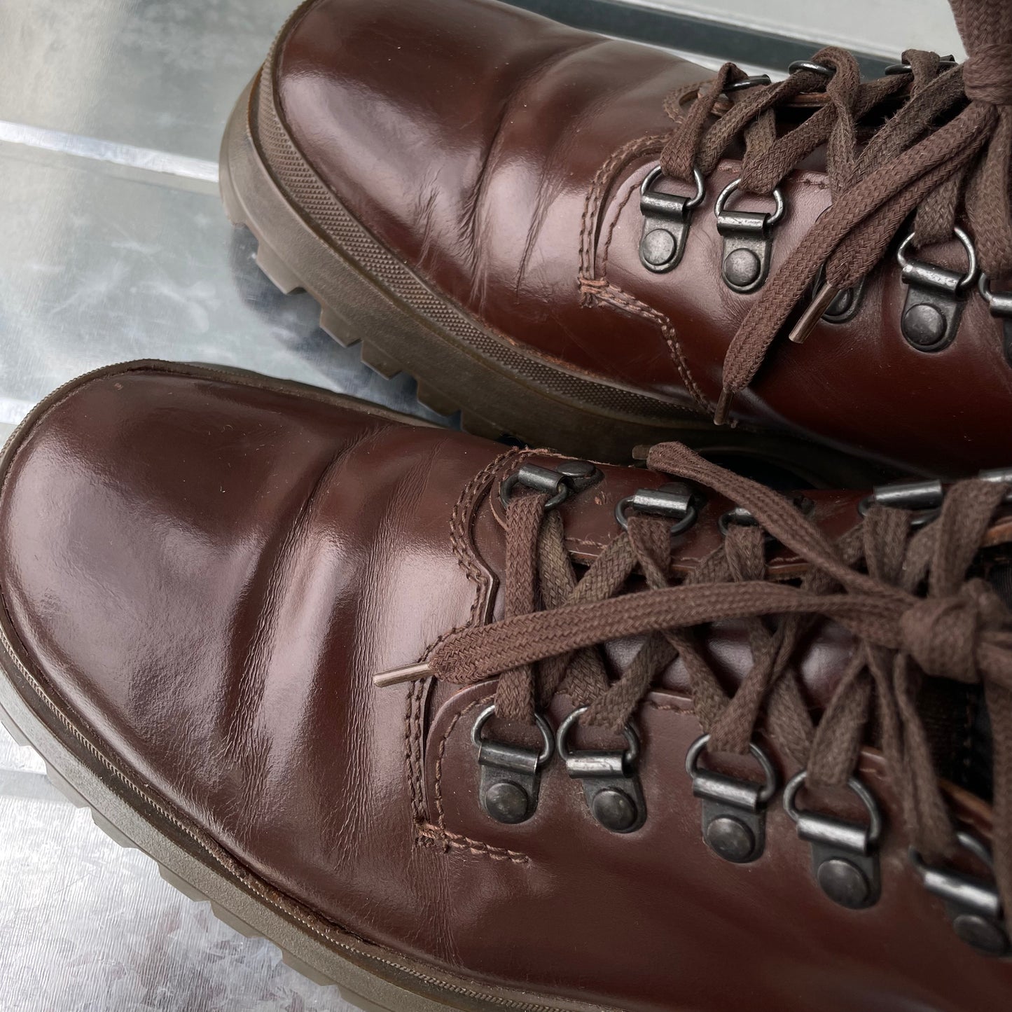 Prada Brown FW98 Leather Vibram Sole Hiking Boot
