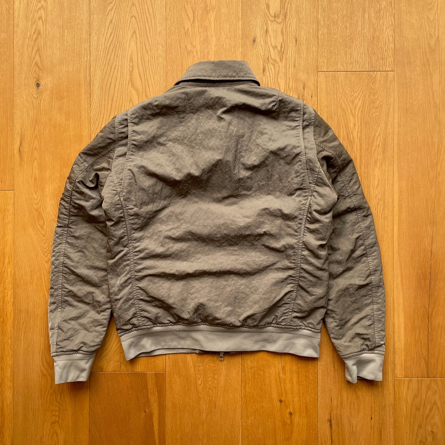C.P. Company Nylon B Grey Shimmer Bomber Jacket