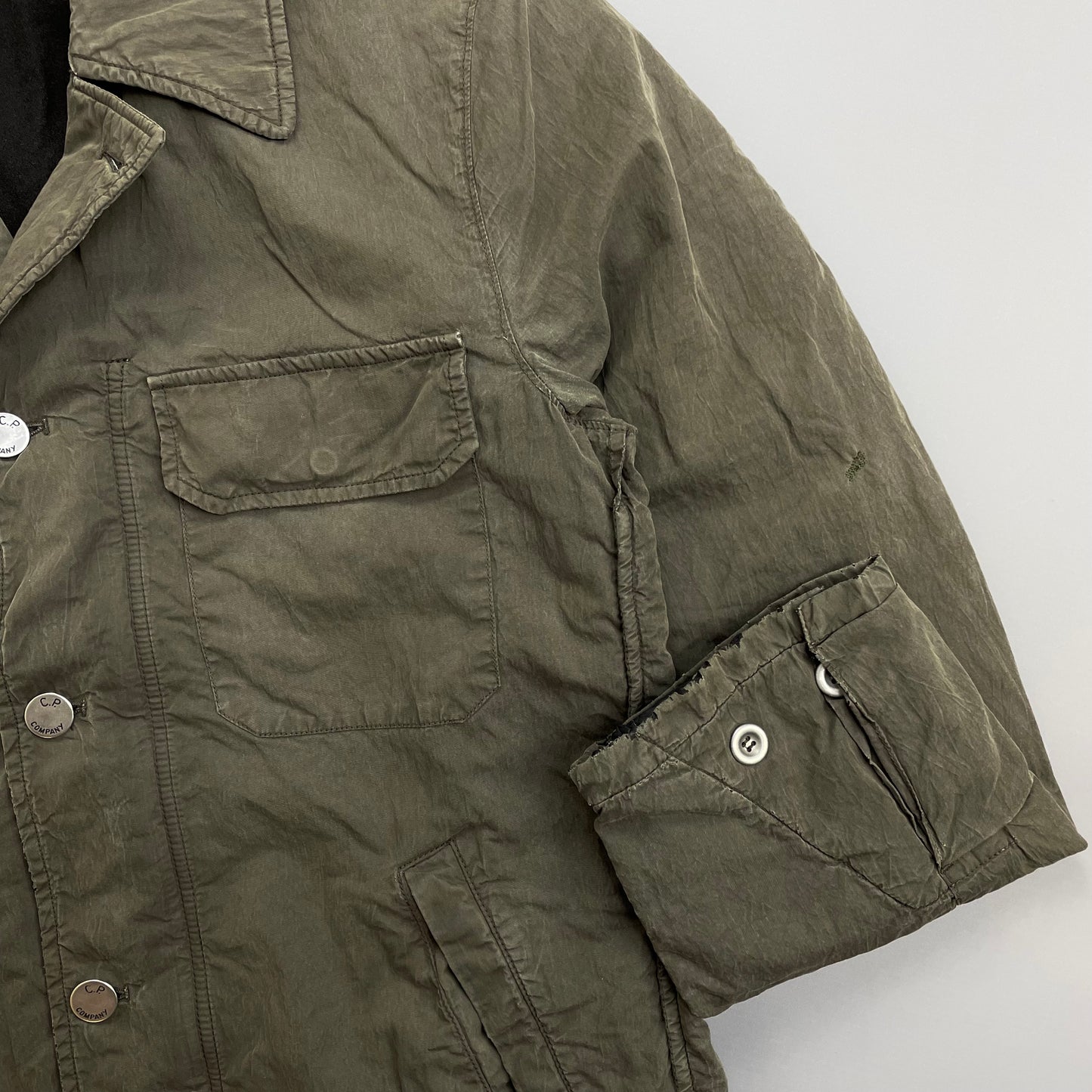 C.P. Company Khaki 00s Wool Lined Wax-Cotton Workwear Jacket