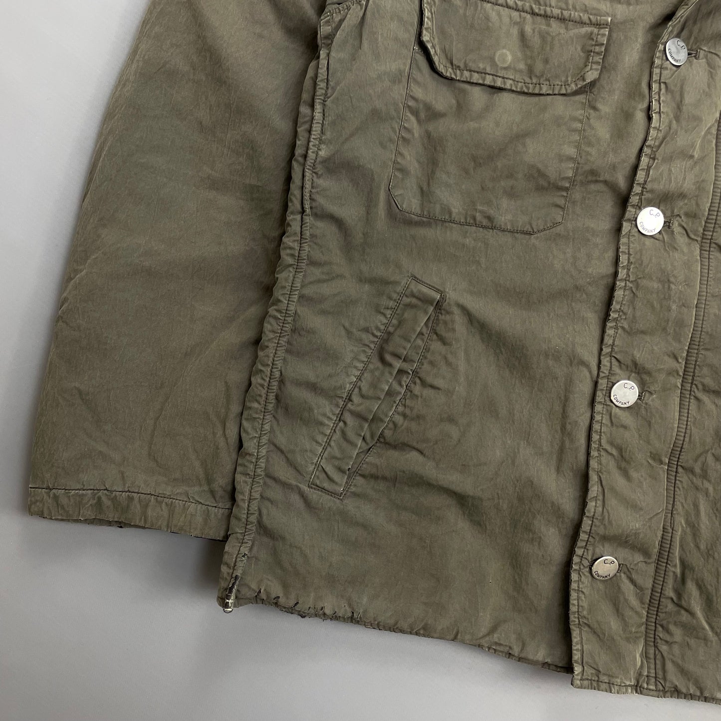 C.P. Company Khaki 00s Wool Lined Wax-Cotton Workwear Jacket