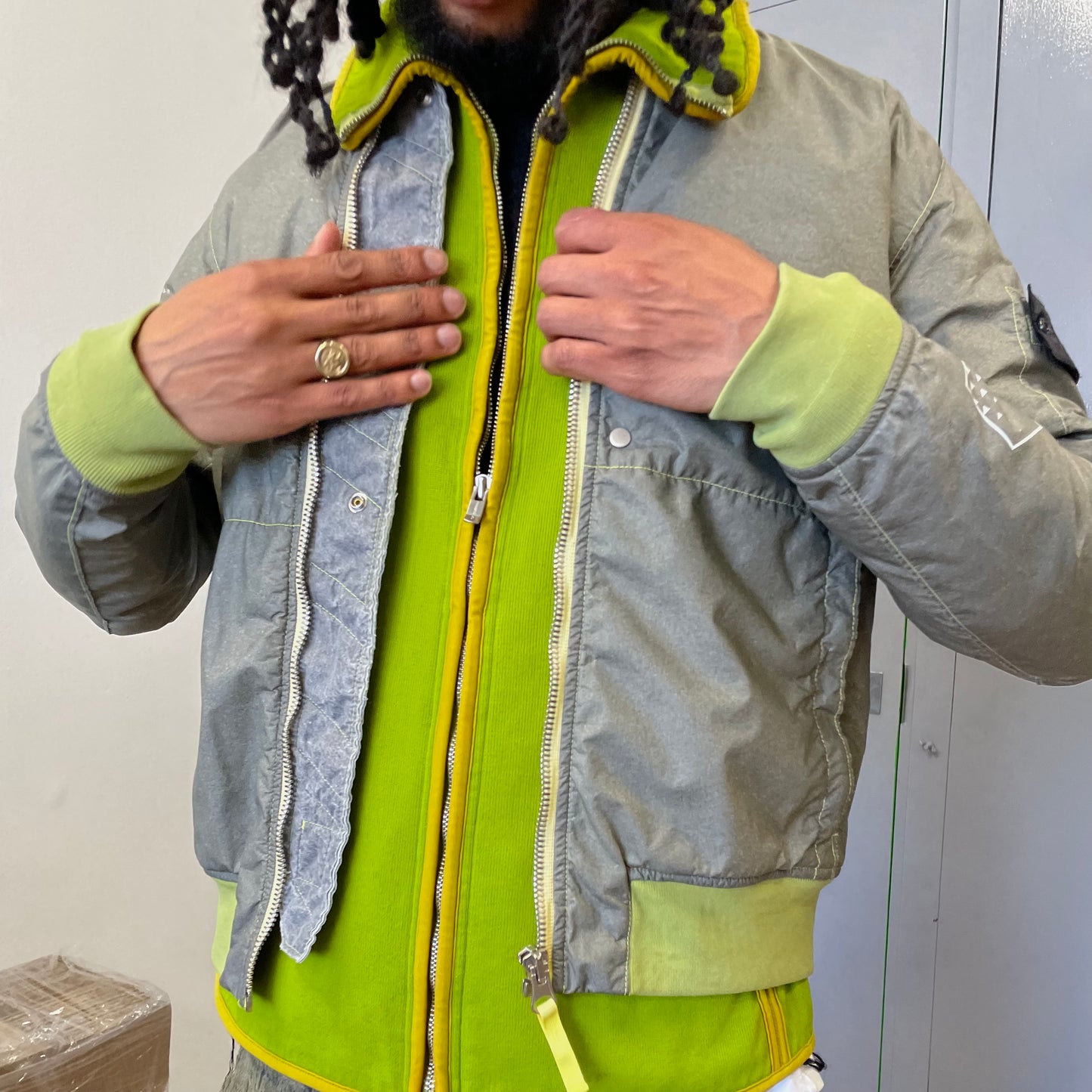Stone Island Green Poly-Hide 2L Shadow Project 10th Anniversary Bomber Jacket 2018